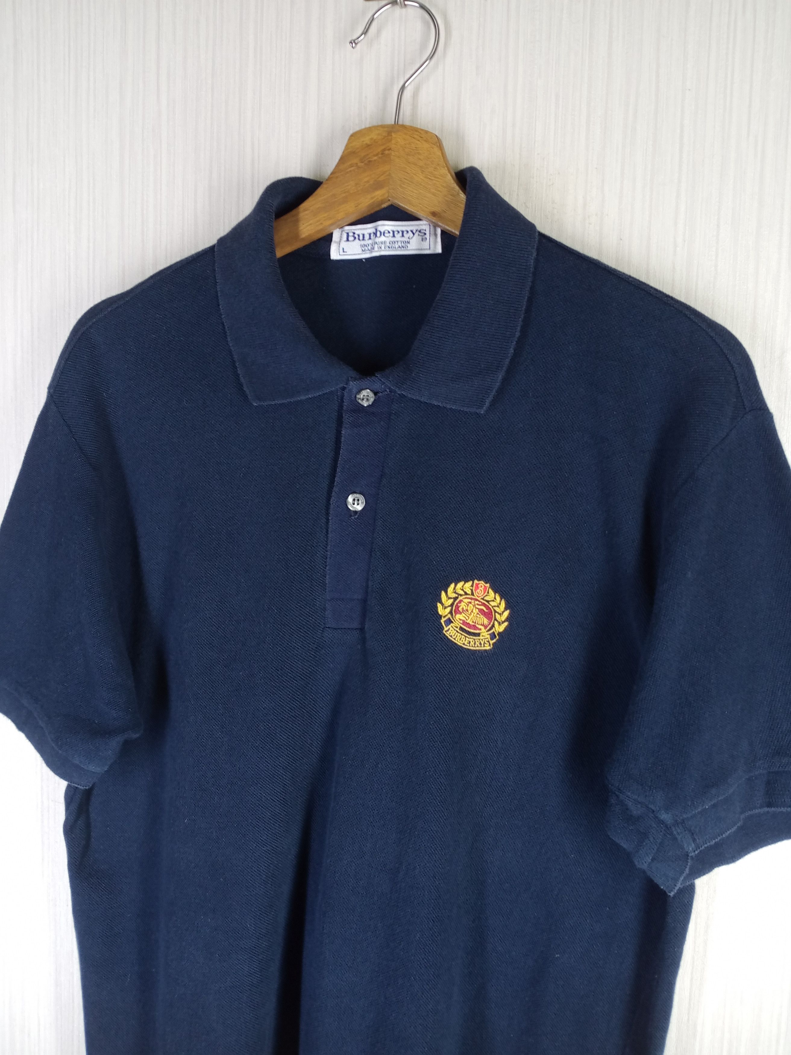 Burberry Rare Vintage 90s Burberrys Polo Shirt Made in England Size US L / EU 52-54 / 3 - 1 Thumbnail