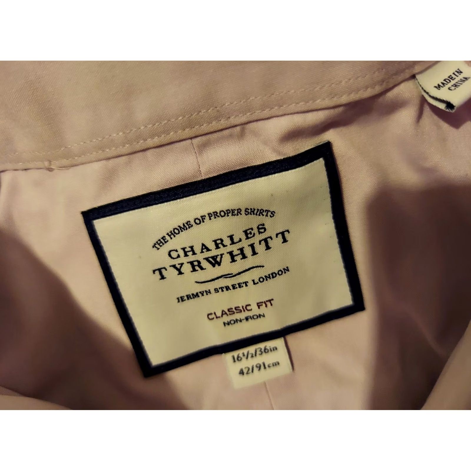 Charles Tyrwhitt Charles Tyrwhitt Dress Shirt Purple Button Collared Cotton Mens 16 1/2 36 Size 46R - 4 Thumbnail