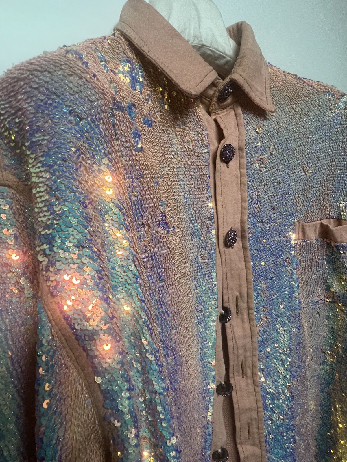 ASHISH Pink Sequin Shirt Size US L / EU 52-54 / 3 - 4 Thumbnail