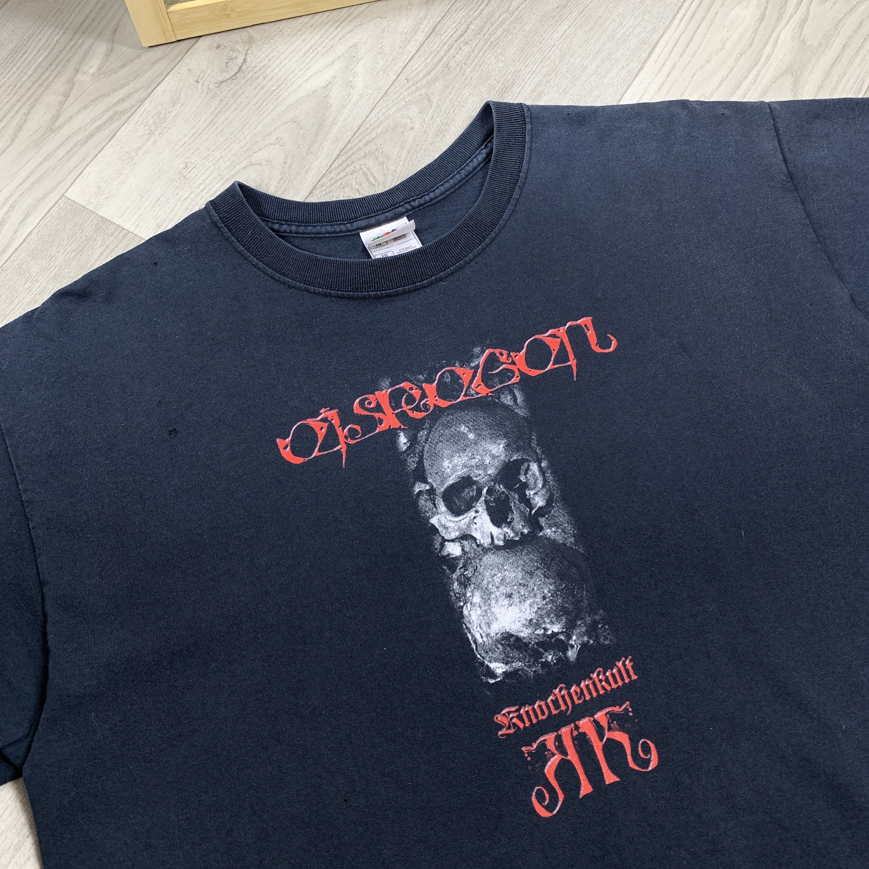 Vintage Vintage Olsaragan Knochonkult 90s Rock Band Black Tee Shirt Size US XL / EU 56 / 4 - 9 Thumbnail