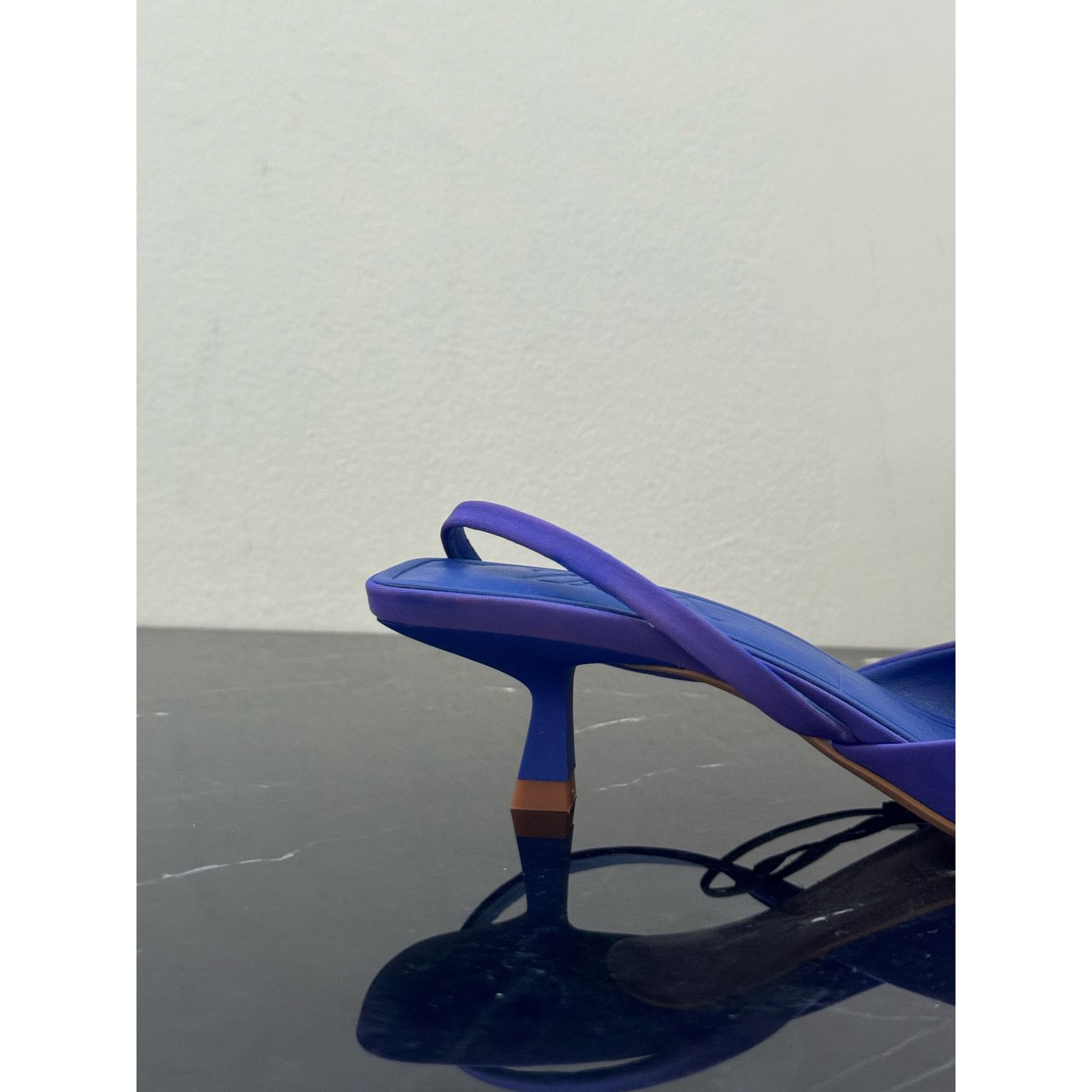 Zara ZARA Royal Blue Pointed Toe Slingback Kitten Heels Size US 9 / IT 39 - 5 Thumbnail