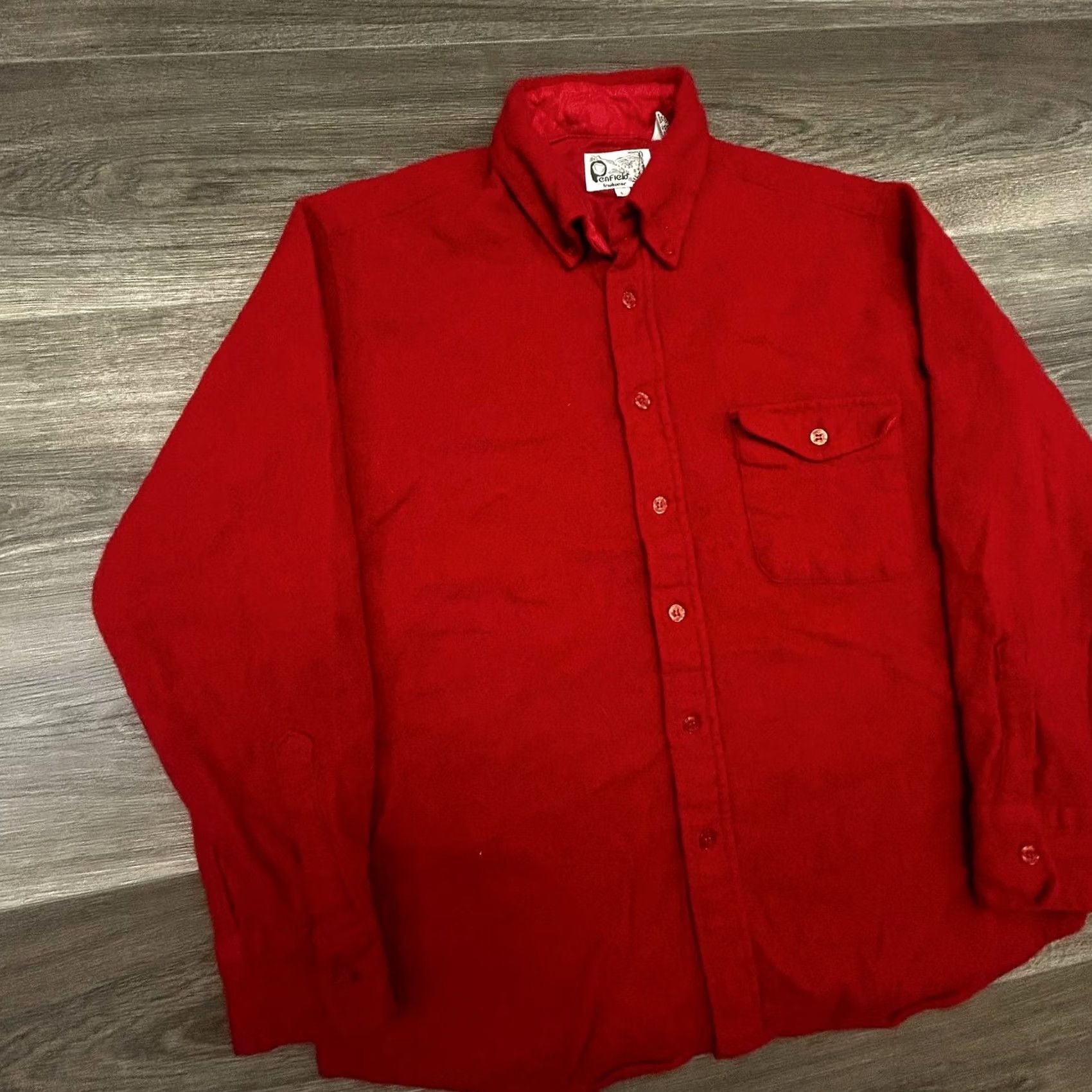 Penfield VINTAGE Enfield Shirt Mens L Red Wool Flannel Button-Up Pockets 70s Outdoor Winter Size US L / EU 52-54 / 3 - 3 Thumbnail