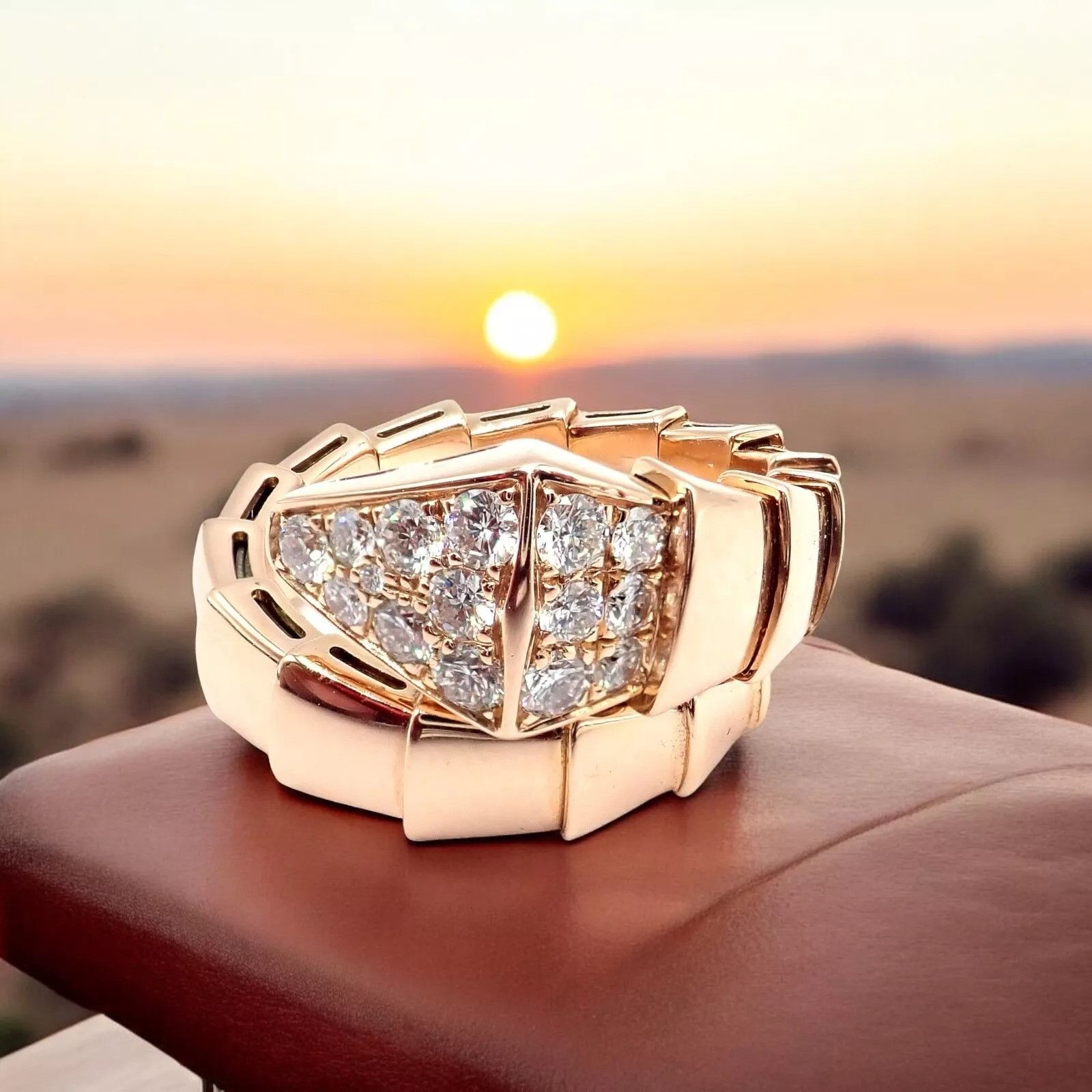 Bvlgari Bulgari Bvlgari Viper 18k Rose Gold Diamond Large Ring Size ONE SIZE - 2 Thumbnail