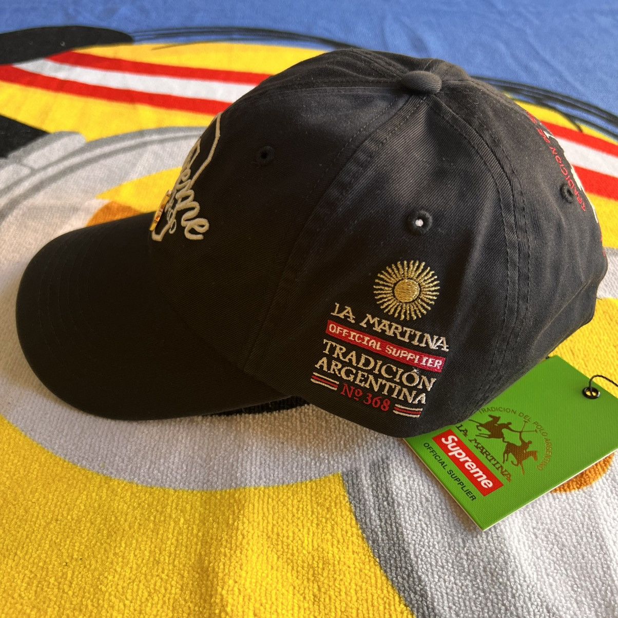 Supreme x La Martina x Jacob & Co. 6-Panel Cap Black pin