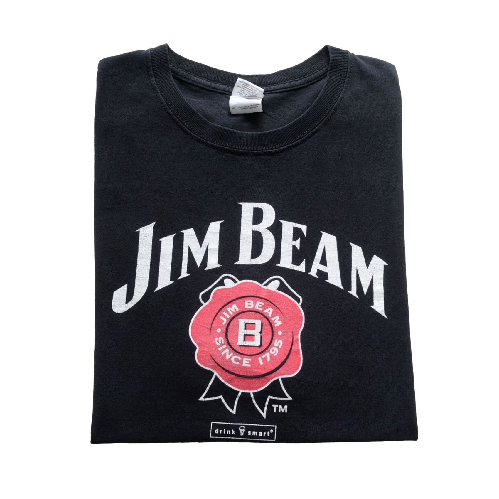 Etro VINTAGE Jim Beam T-Shirt Black 90s Graphic Print XL Men Regular Crew Neck Short Sleeve Size US XL / EU 56 / 4 - 2 Thumbnail