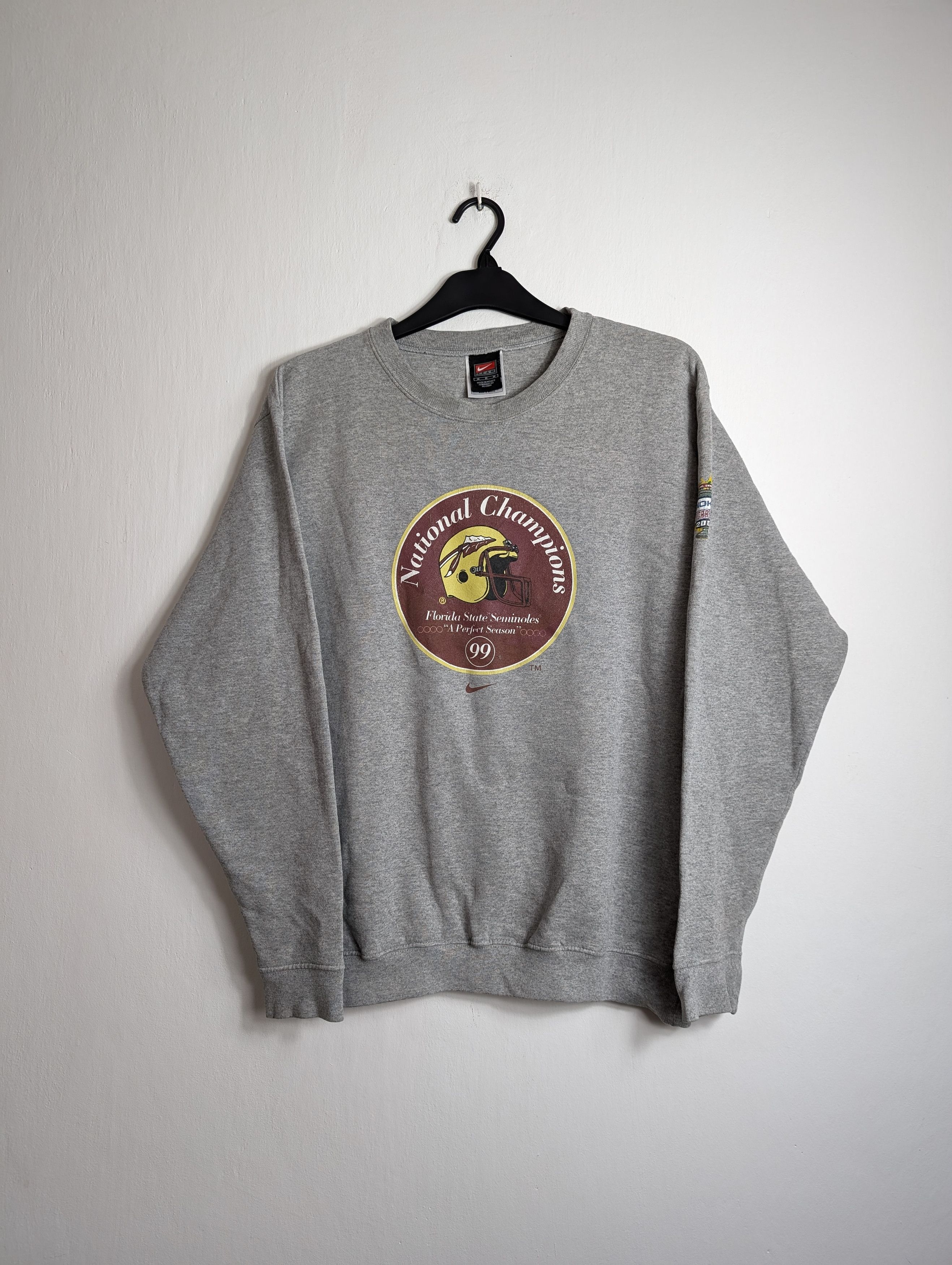 Nike Vintage Nike Team FSU Seminoles Sweatshirt Grey Boxy Retro Size US M / EU 48-50 / 2 - 1 Thumbnail
