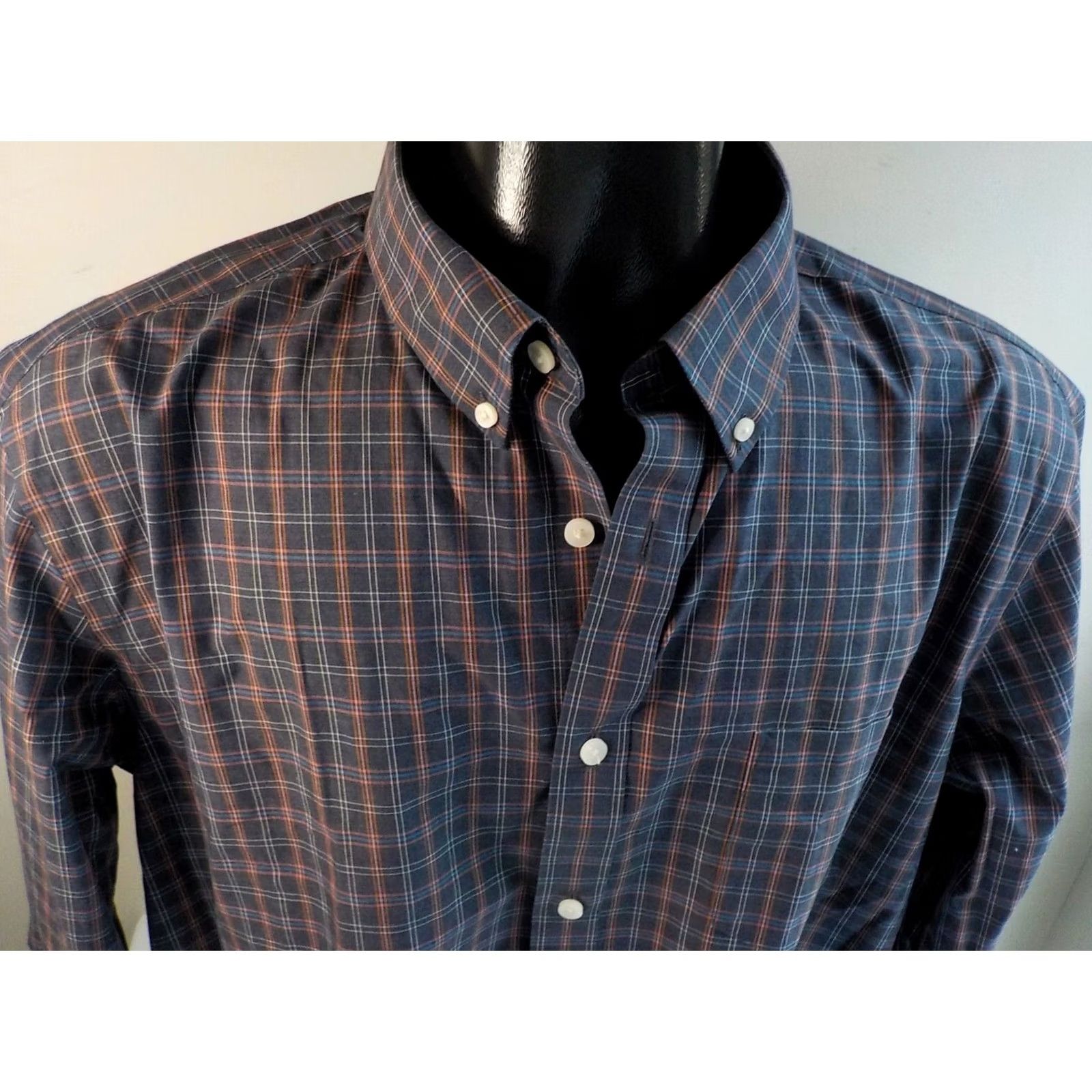 UNTUCKit UNTUCKit Plaid Button-Front LS Shirt SZ XXL Mens 100% Cotton Blue White Peach Pink Long Sleeve Size US XXL / EU 58 / 5 - 2 Thumbnail
