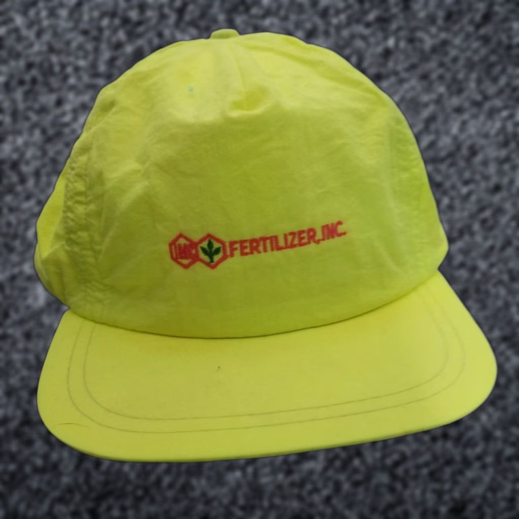 Rainbow VINTAGE IMC RAINBOW FERTILIZER Neon Nylon Yellow Trucker Hat Rare! Nike? Size ONE SIZE - 1 Thumbnail