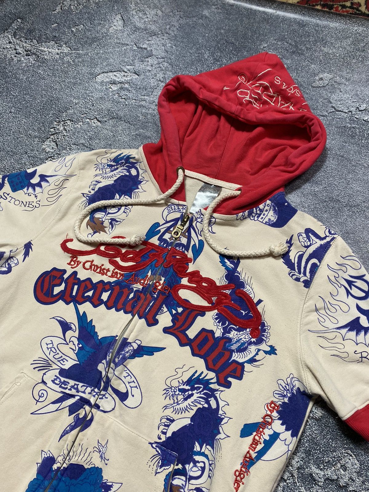 Christian Audigier × Ed Hardy Vintage ED HARDY by Christian Audigier shirt hoodie Size L / US 10 / IT 46 - 3 Thumbnail