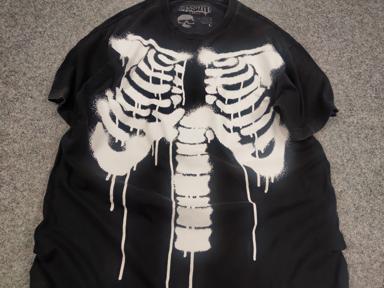 Dissizit Vintage Dissizit Sun Faded Black Skeleton T shirt USA Made Size US L / EU 52-54 / 3 - 5 Thumbnail