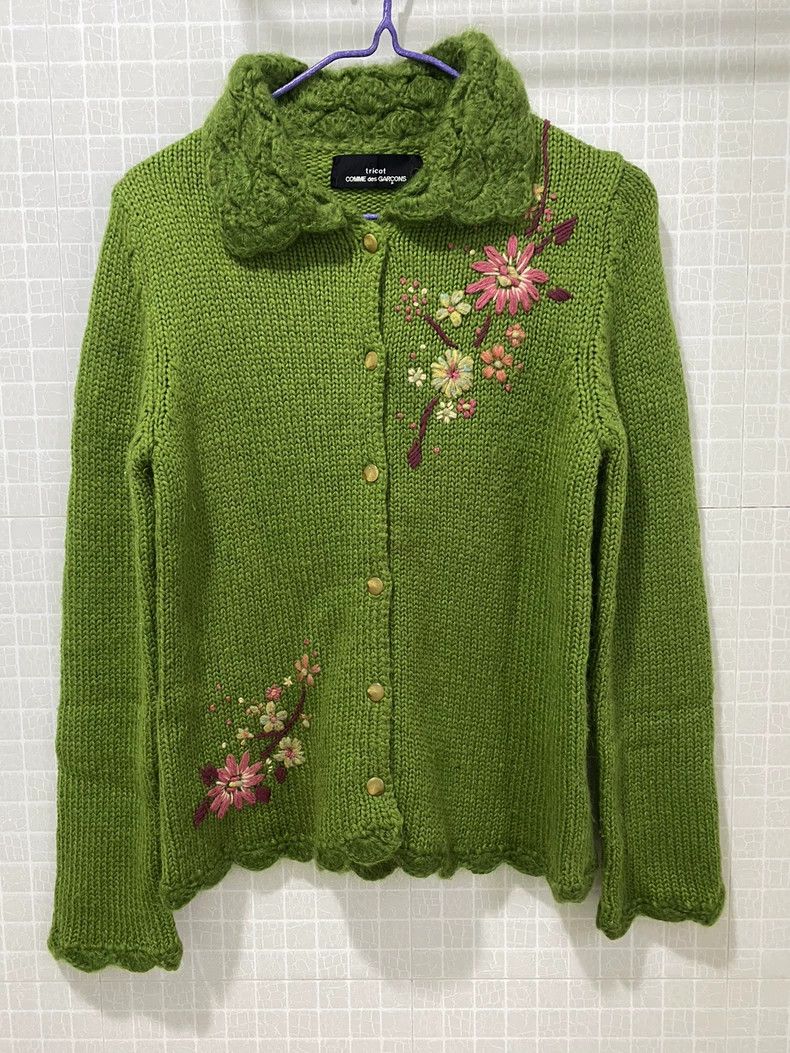 Comme des Garcons Comme Des Garcons Knitted jacket Grass Green Chest Embroid Size M / US 6-8 / IT 42-44 - 1 Thumbnail