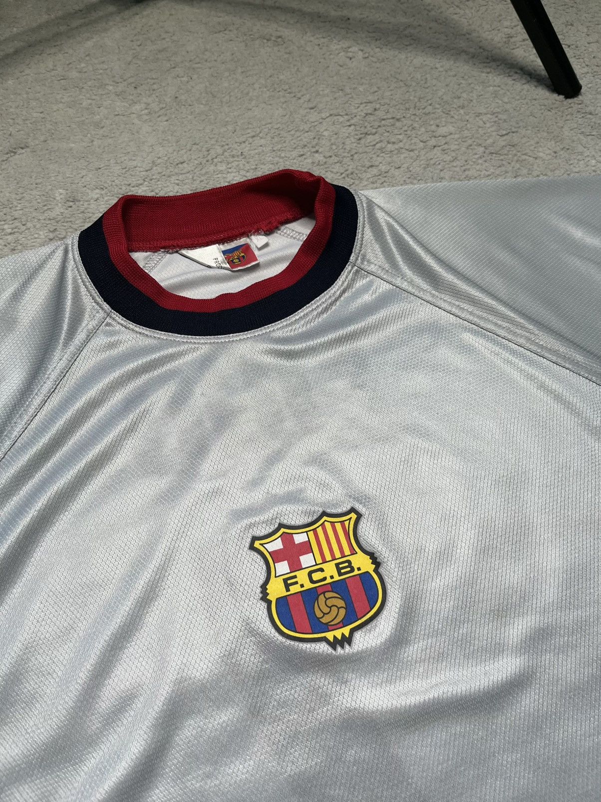 Vintage Vintage Jersey Tee Grey FC Barcelona 1999/2000 Figo Rogers Size US XL / EU 56 / 4 - 2 Thumbnail