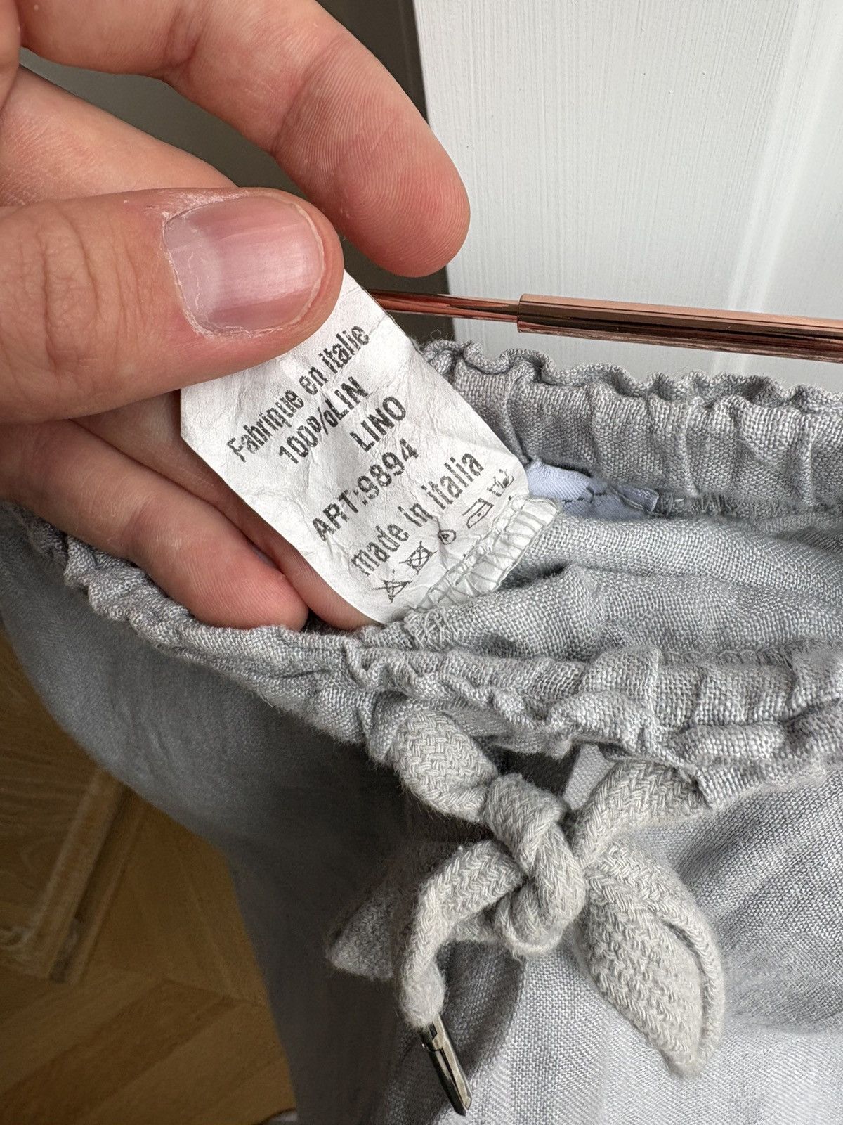 Other Rare Vintage Italian Grey Linen Trousers S/M Size 30" / US 8 / IT 44 - 4 Thumbnail