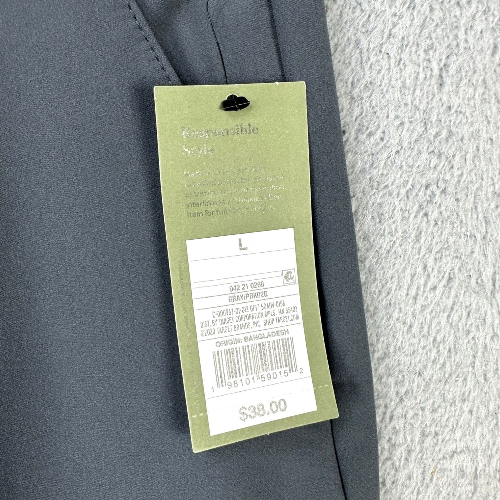 Vintage Goodfellow & Co Mens Tech Trouser Golf Pants Gray Flat Front Stretch Waistband Pockets 39in 30in Inseam NEW Size US 33 - 7 Thumbnail