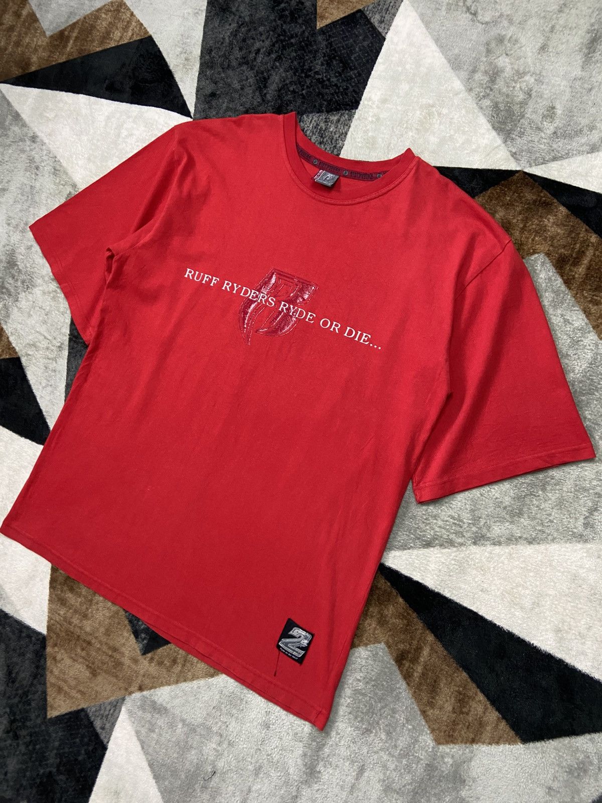 Ruff Ryders Vintage 2000s Ruff Ryders Ryde or Die Tee Red HipHop Crew OG Size US XL / EU 56 / 4 - 3 Thumbnail