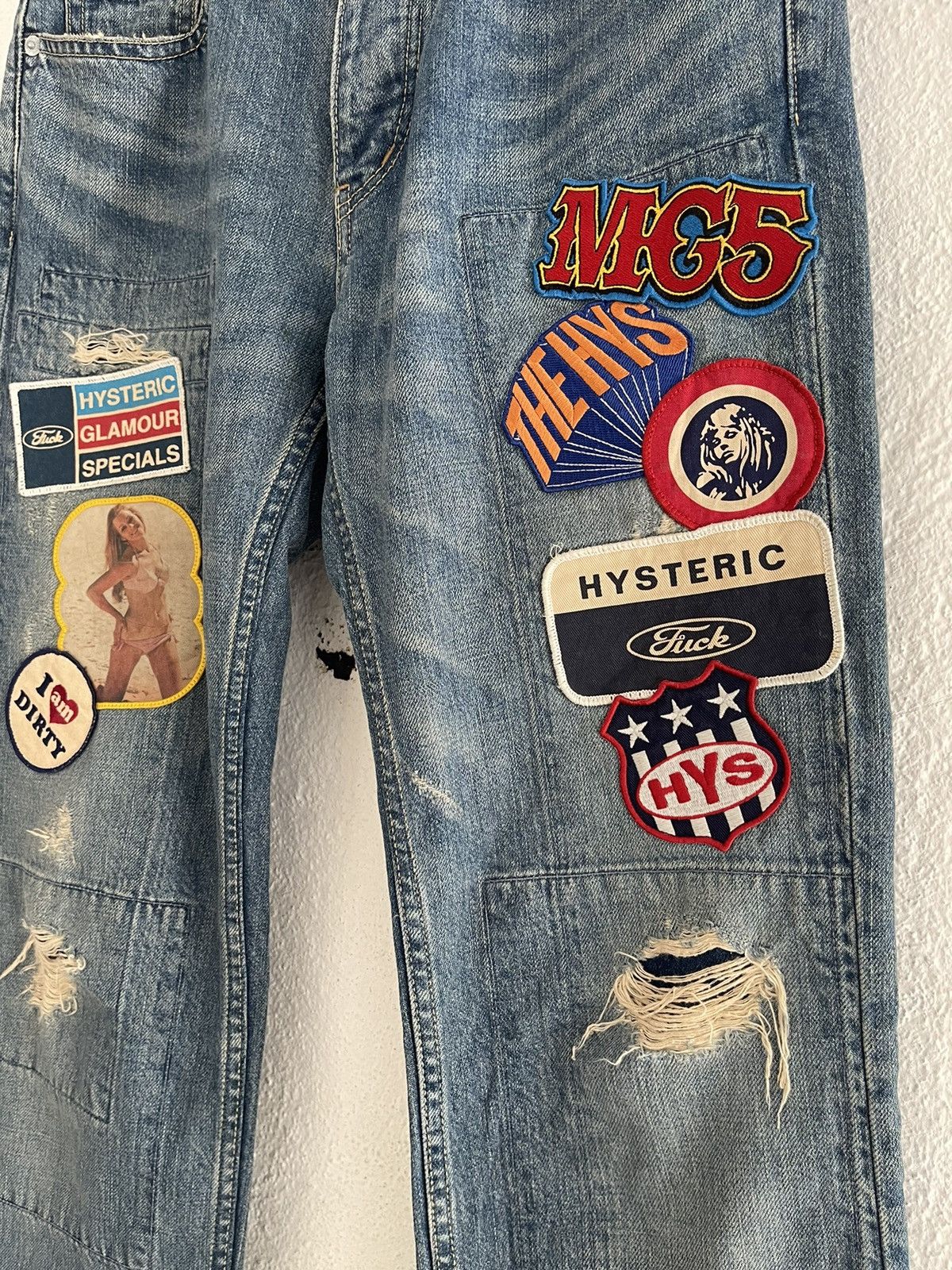 Hysteric Glamour × Japanese Brand Hysteric Glamour Distressed Dirty Patches Jeans Size US 30 / EU 46 - 3 Thumbnail
