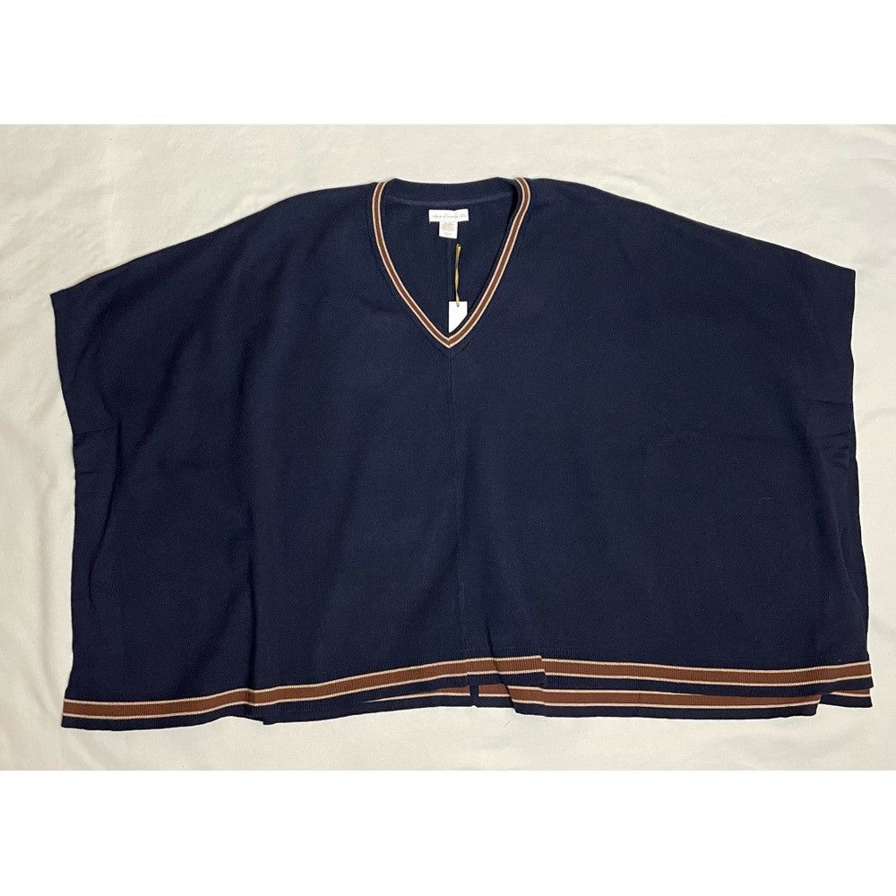 House of Harlow NWT New House of Harlow 1960 Poncho V-Neck Navy Sweater One Size ONE SIZE - 5 Thumbnail