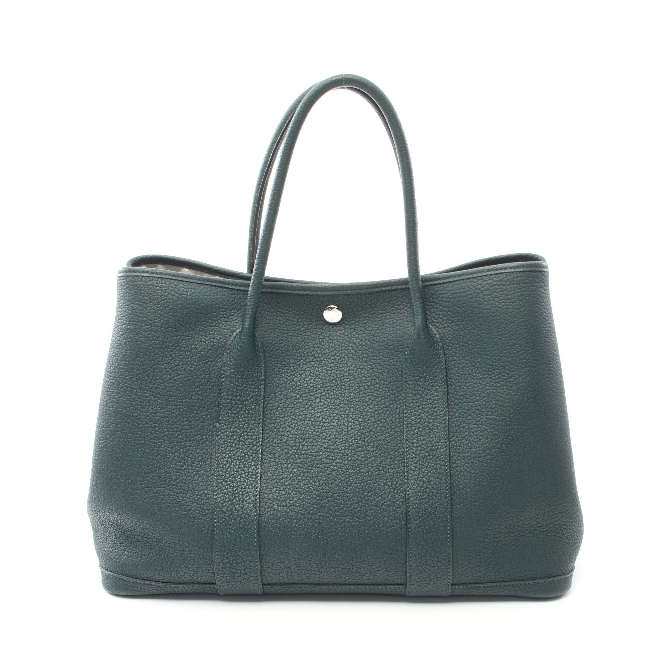 Hermes Hermes Garden Party Pm Handbag Tote Bag Negonda Leather Dark Green Silver Hardware C Engraved Size ONE SIZE - 1 Thumbnail