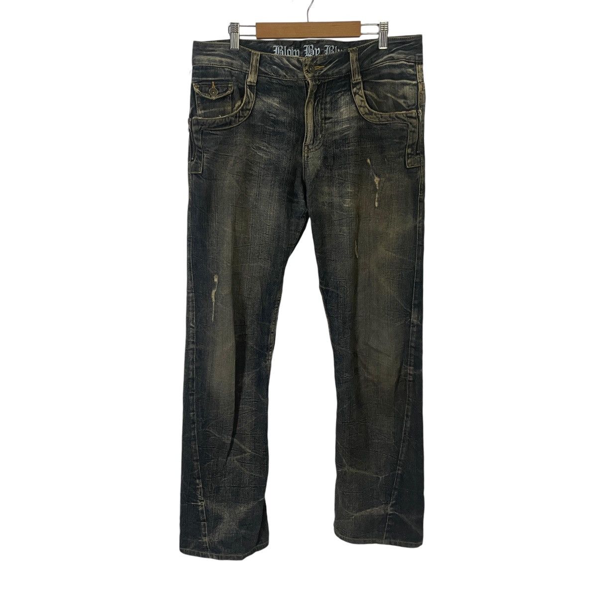 Japanese Brand Vintage Blow By Blue Distressed Denim Size US 36 / EU 52 - 1 Thumbnail