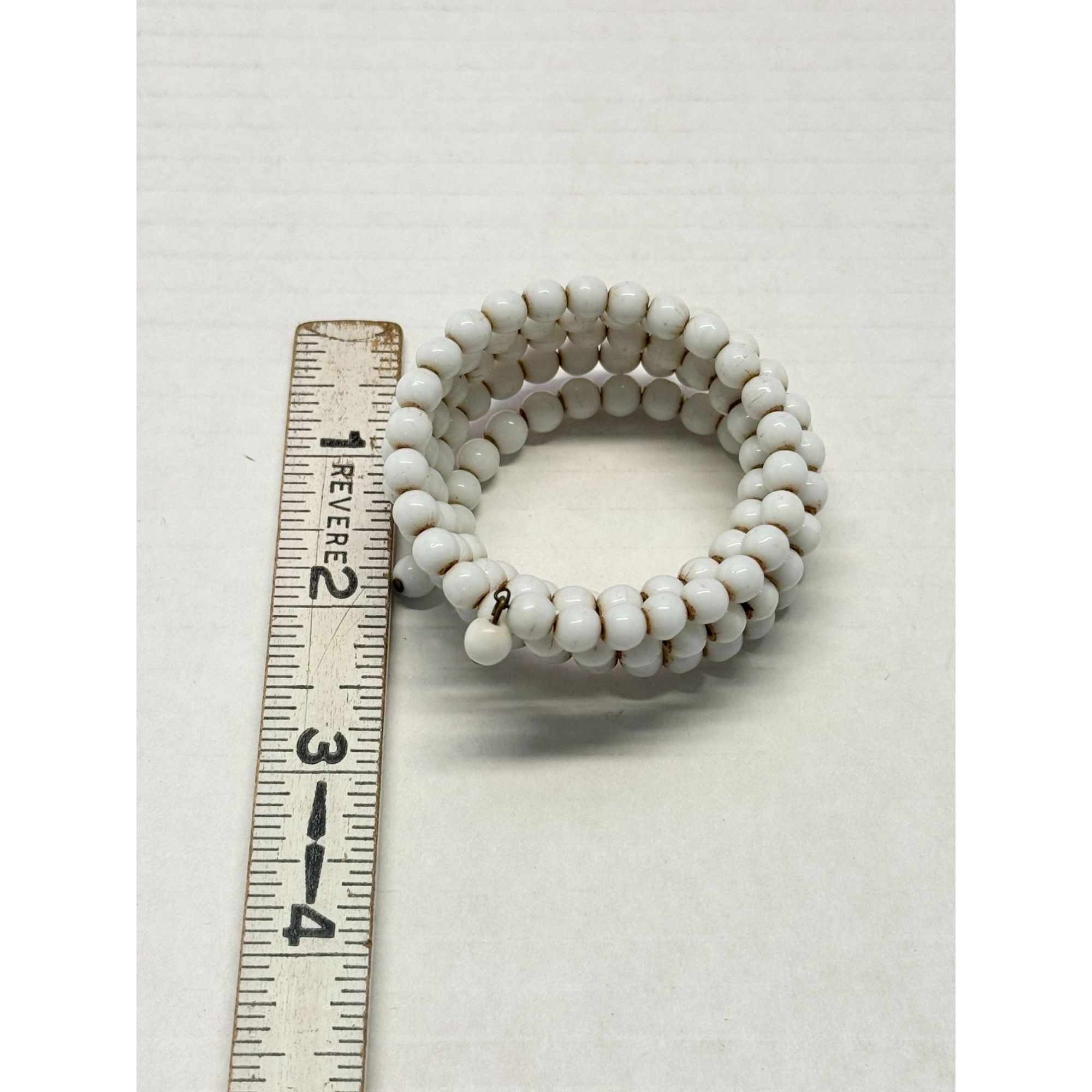 Vintage White milk glass vintage wrap cuff bracelet Size ONE SIZE - 5 Thumbnail