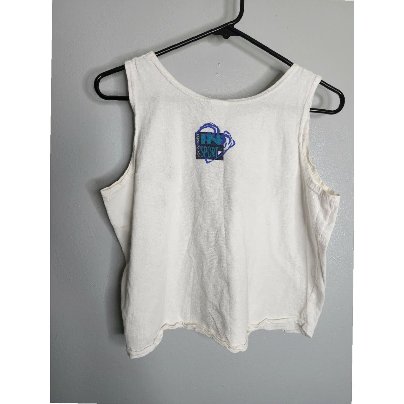 Vintage VINTAGE In Sport Cropped Heart Tank Top Women's M White 90s Size M / US 6-8 / IT 42-44 - 2 Thumbnail