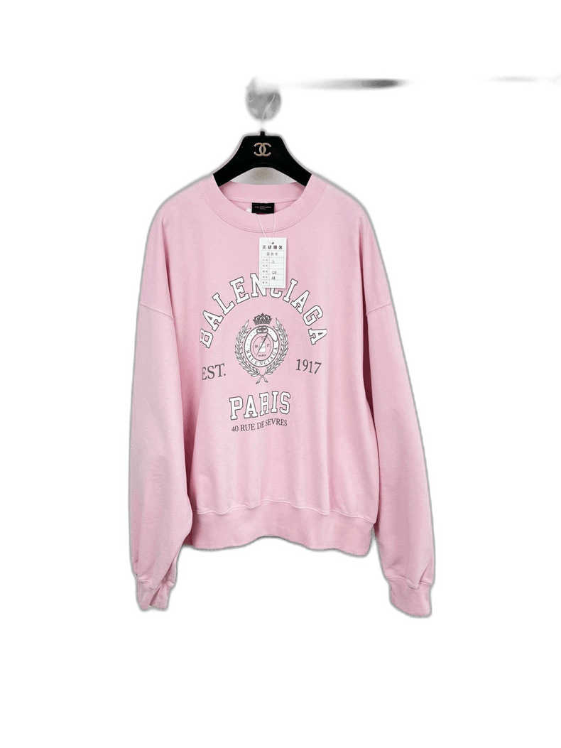 Balenciaga Balenciaga Paris Sweatshirt in Light Pink Size S / US 4 / IT 40 - 1 Thumbnail