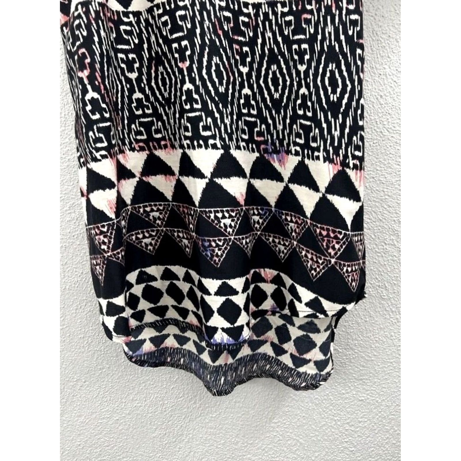 Vintage Womens Live 4 Truth Black 3/4 Sleeve V-Neck Tribal Print Dress Medium Shirt Size M / US 6-8 / IT 42-44 - 4 Thumbnail