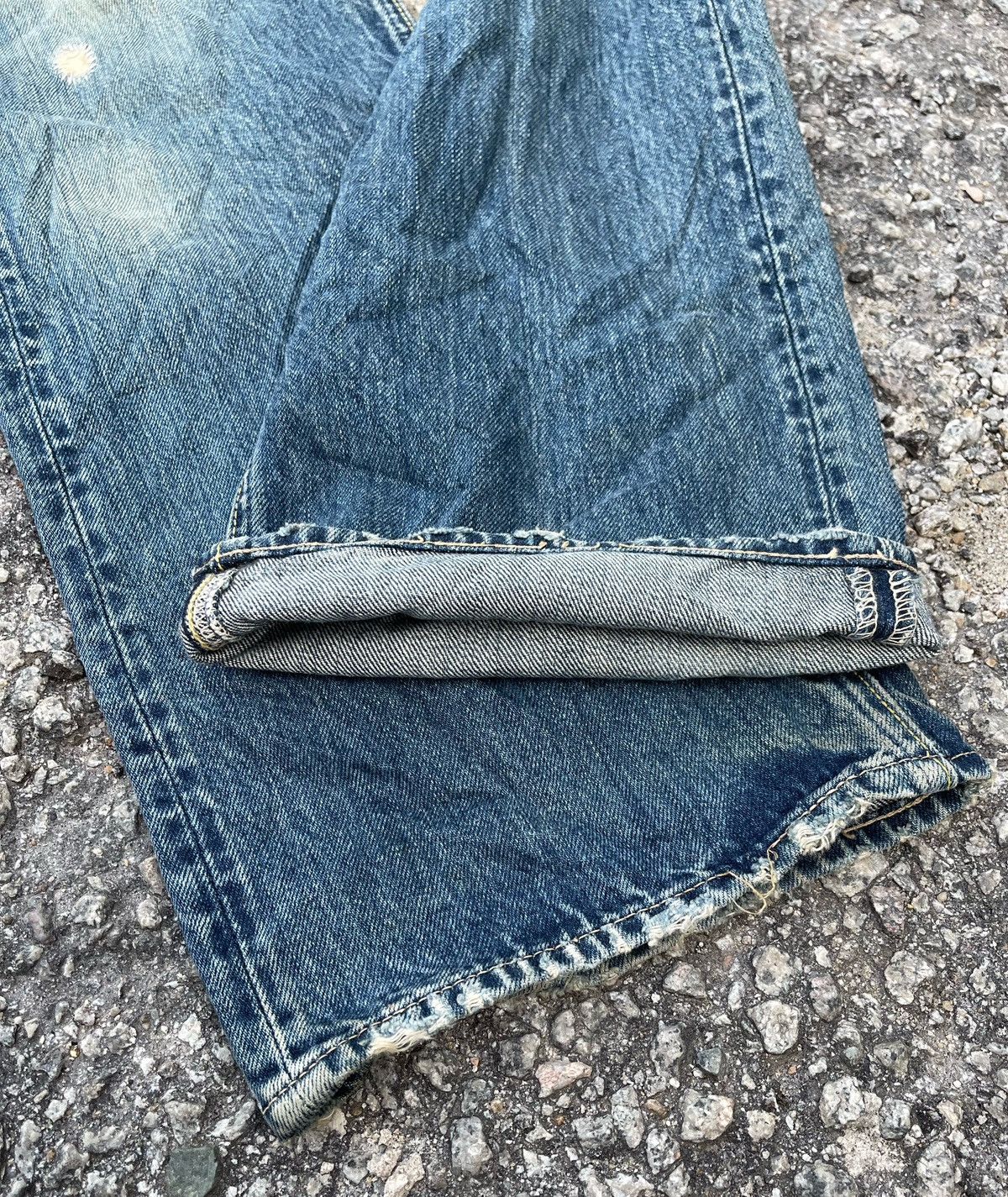 Blue Blue Japan 🔥Vtg 70's Blue Blue Japan Pure Indigo Distressed Denim Pants Size US 32 / EU 48 - 14 Thumbnail