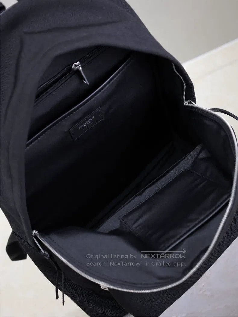 Saint Laurent Paris Saint Laurent Paris Backpack, Black Canvas with Leather Size ONE SIZE - 6 Thumbnail