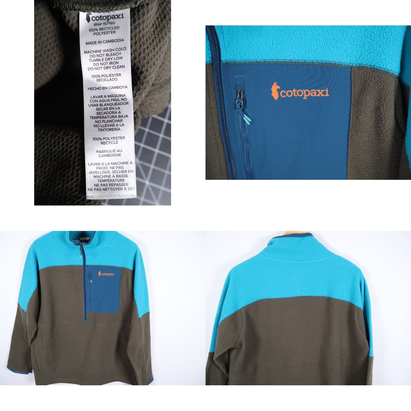 Cotopaxi Cotopaxi Abrazo Fleece Pullover Jacket XL Men's Green Blue 1/4 Zip Pockets Embroidered Cordopaxi Gorpcore Style/Outdoor Retro Pinches Size US XL / EU 56 / 4 - 8 Thumbnail