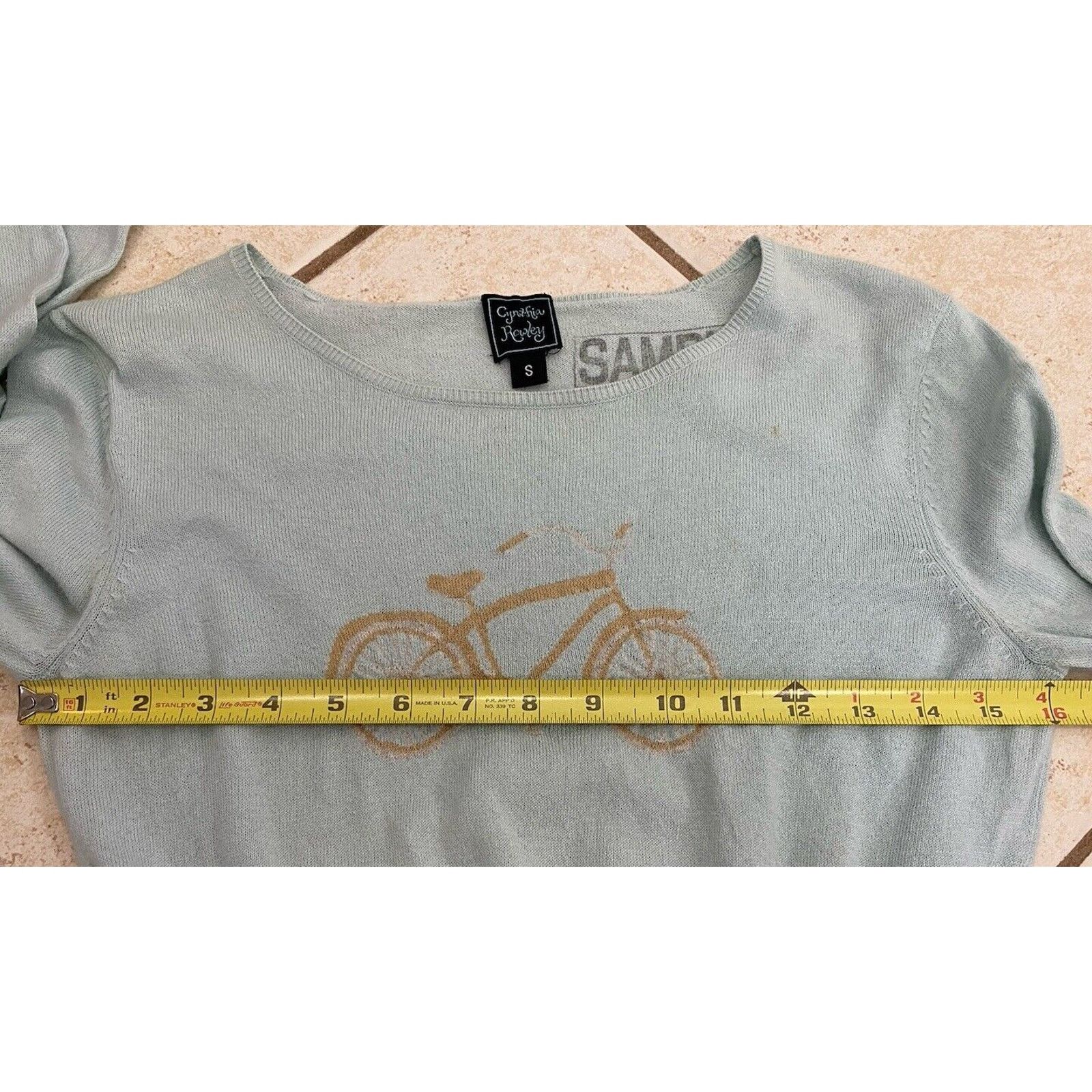 Cynthia Rowley Cynthia Rowley Sample Sweater Blue Bicycle Bike Long Sleeve Size S / US 4 / IT 40 - 10 Thumbnail
