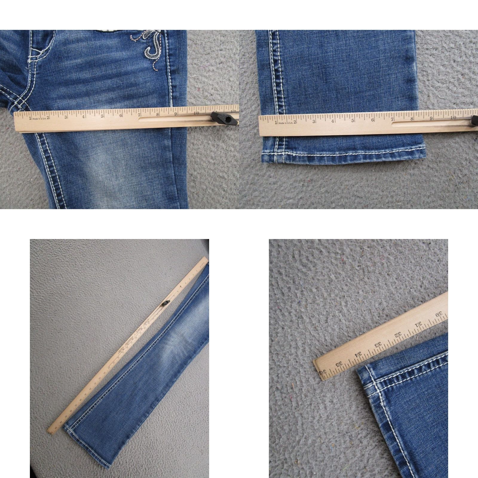 Vintage Shyanne Womens Bootcut Jeans Size 25 Long Read Blue Stretch Denim Cotton Spandex 5-Pocket Size 42" / US 20 - 8 Thumbnail