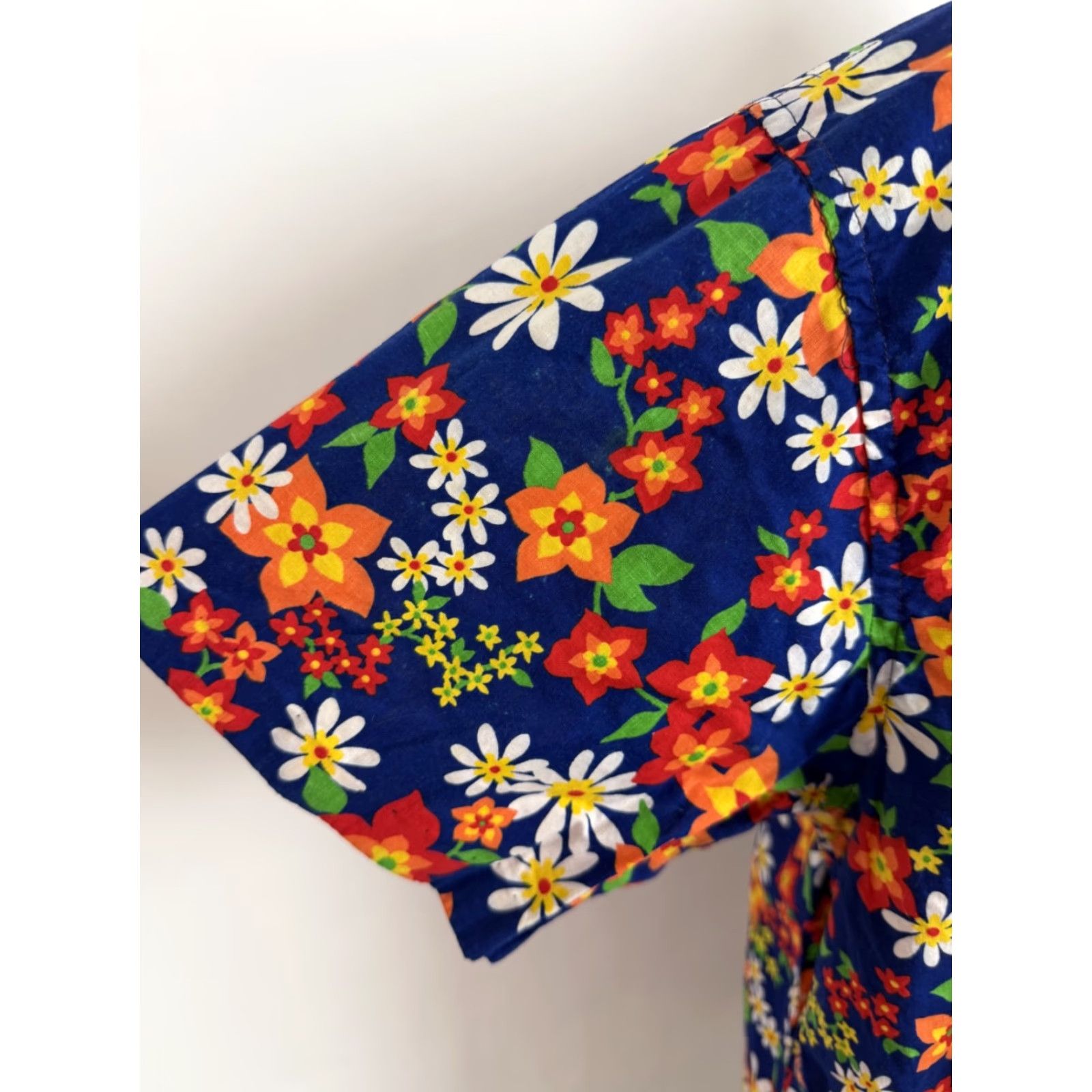 Vintage VINTAGE Handmade Floral Pajama Top Mens Large Blue Short Sleeve Baseball Jersey 70s Hippie Size US L / EU 52-54 / 3 - 5 Thumbnail