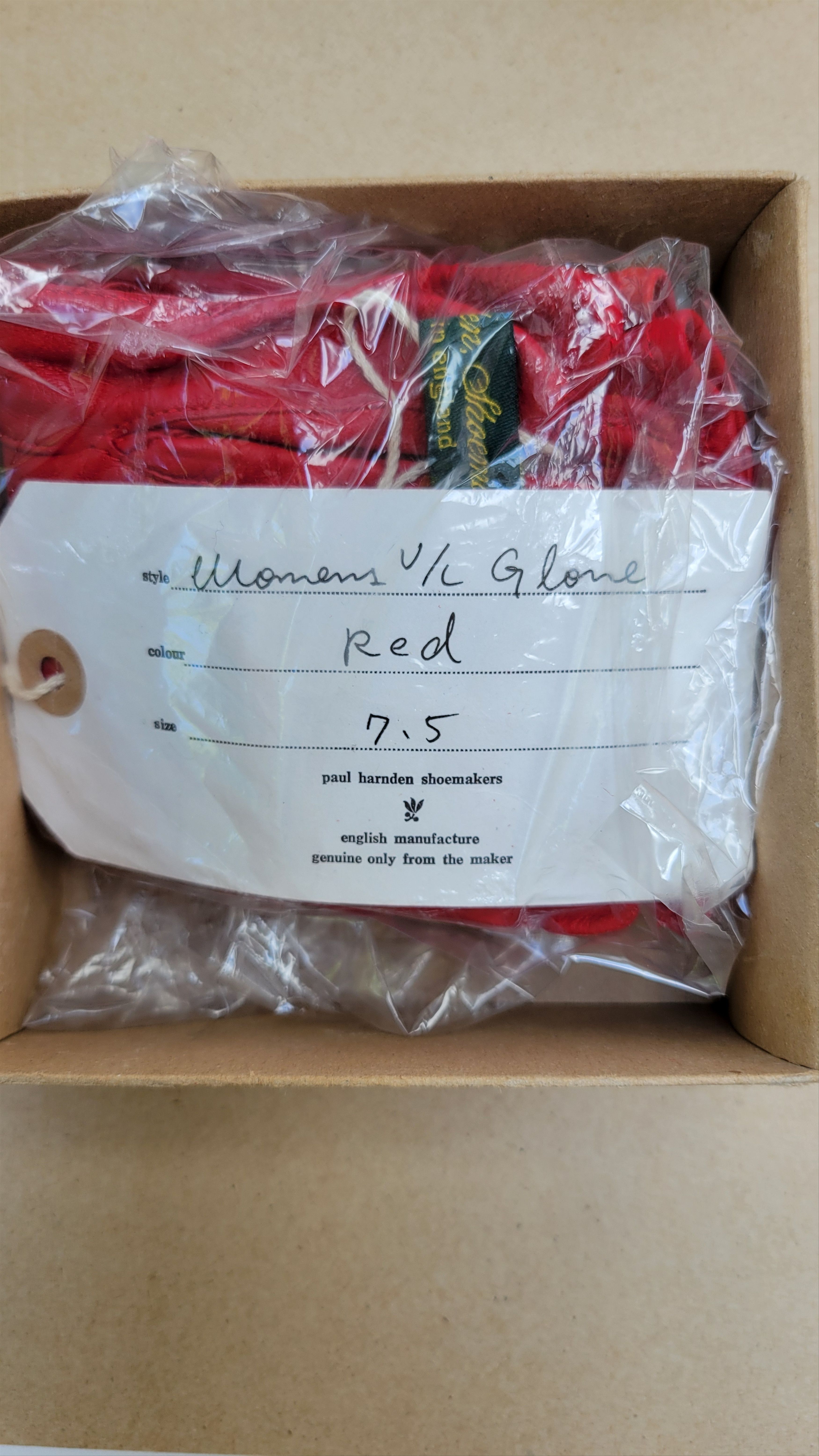 Paul Harnden Shoemakers NWT PAUL HARNDEN UNLINED RED LEATHER GLOVES 7.5UK (W) Size ONE SIZE - 8 Thumbnail