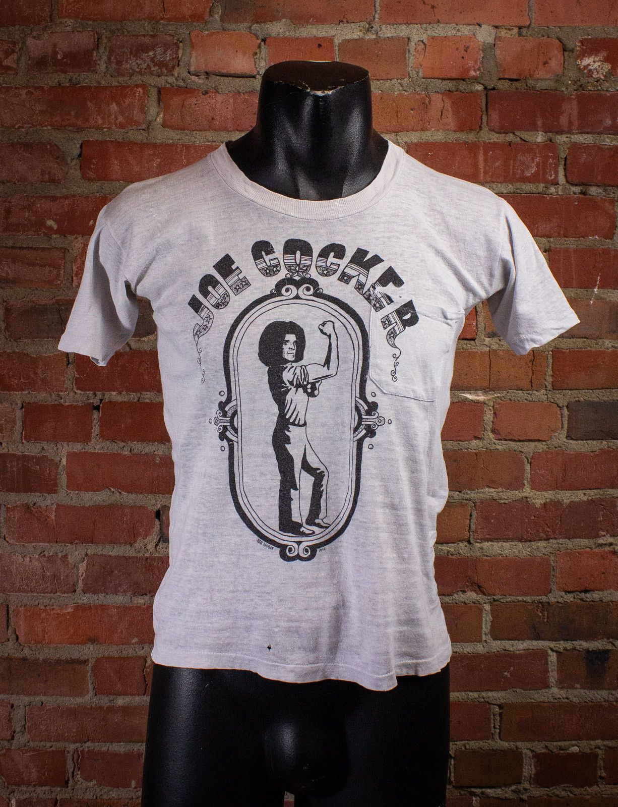 Image of Band Tees x Vintage Joe Cocker Concert T Shirt 1972 in White, Men's (Size Small)