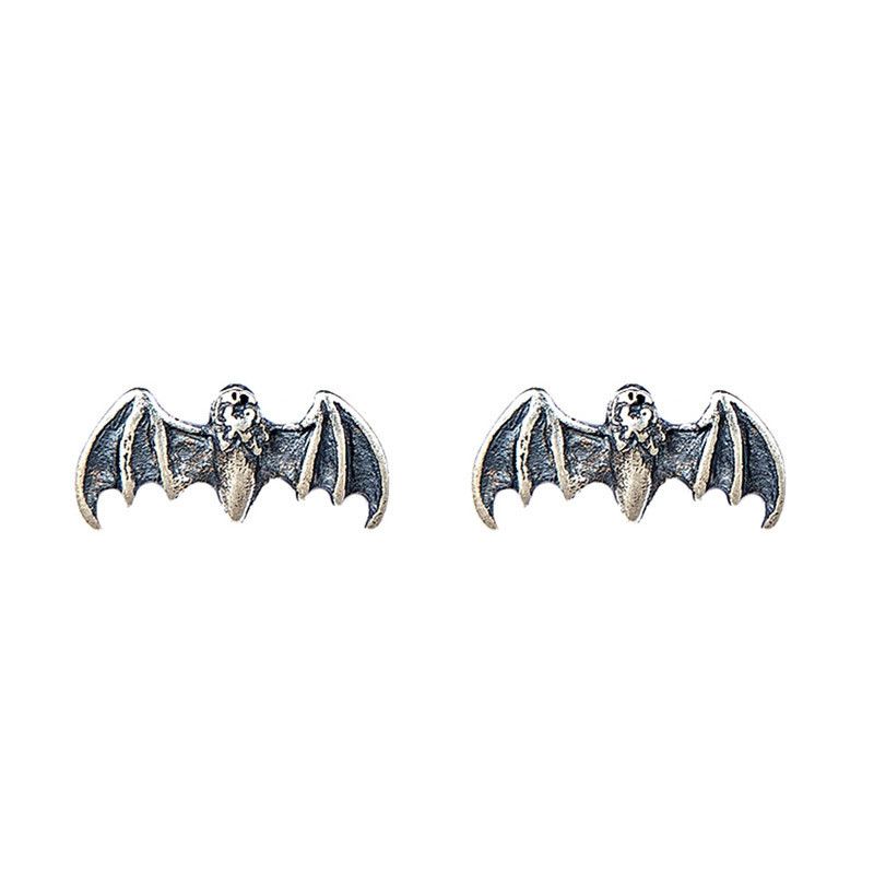 Jewelry 925 Silver Bat Vibe Earrings One Pairs Chrome Jewelry Size ONE SIZE - 5 Thumbnail