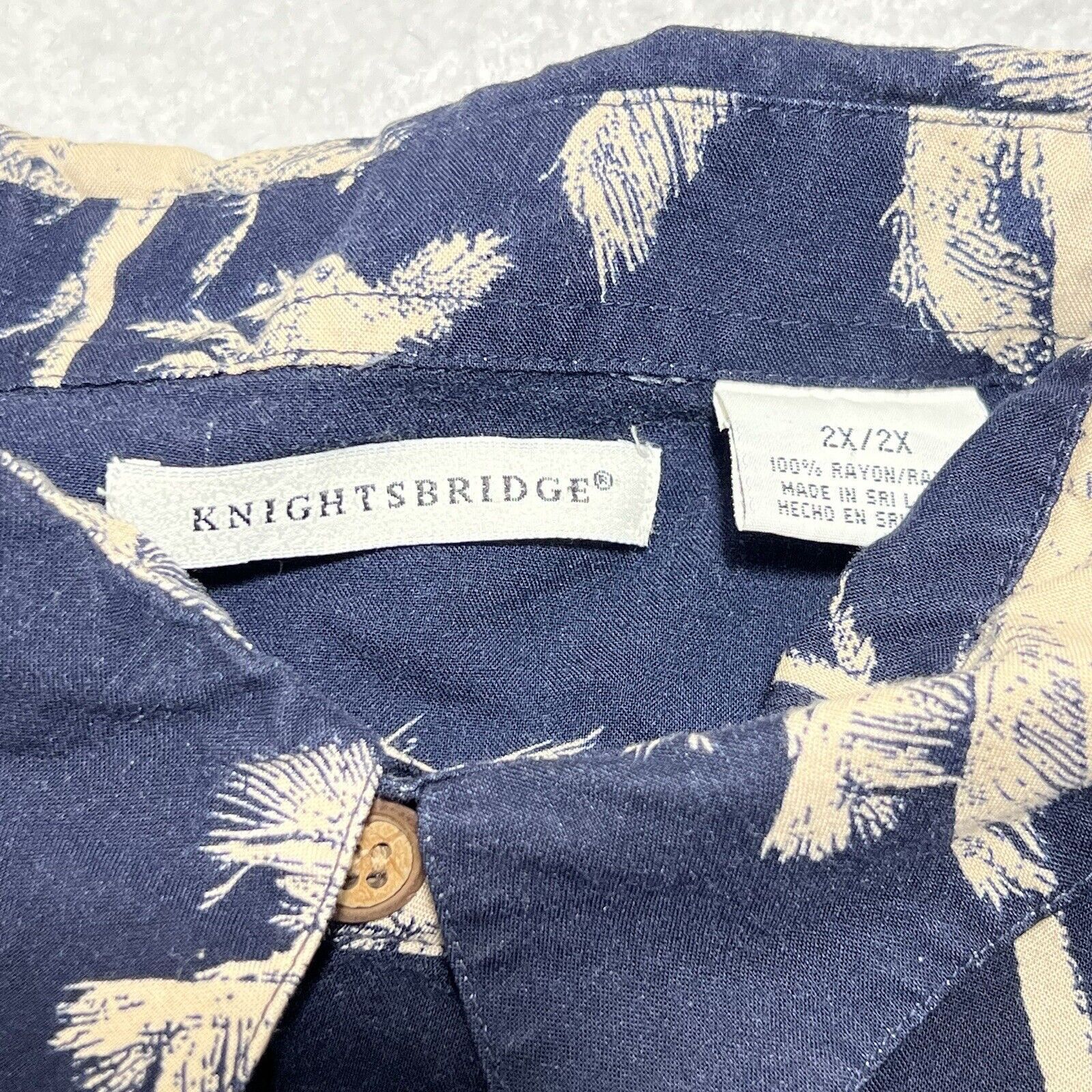 Knightsbridge Knightsbridge XXL Hawaiian Palm Tree Navy Button Up Shirt Size US XXL / EU 58 / 5 - 3 Thumbnail