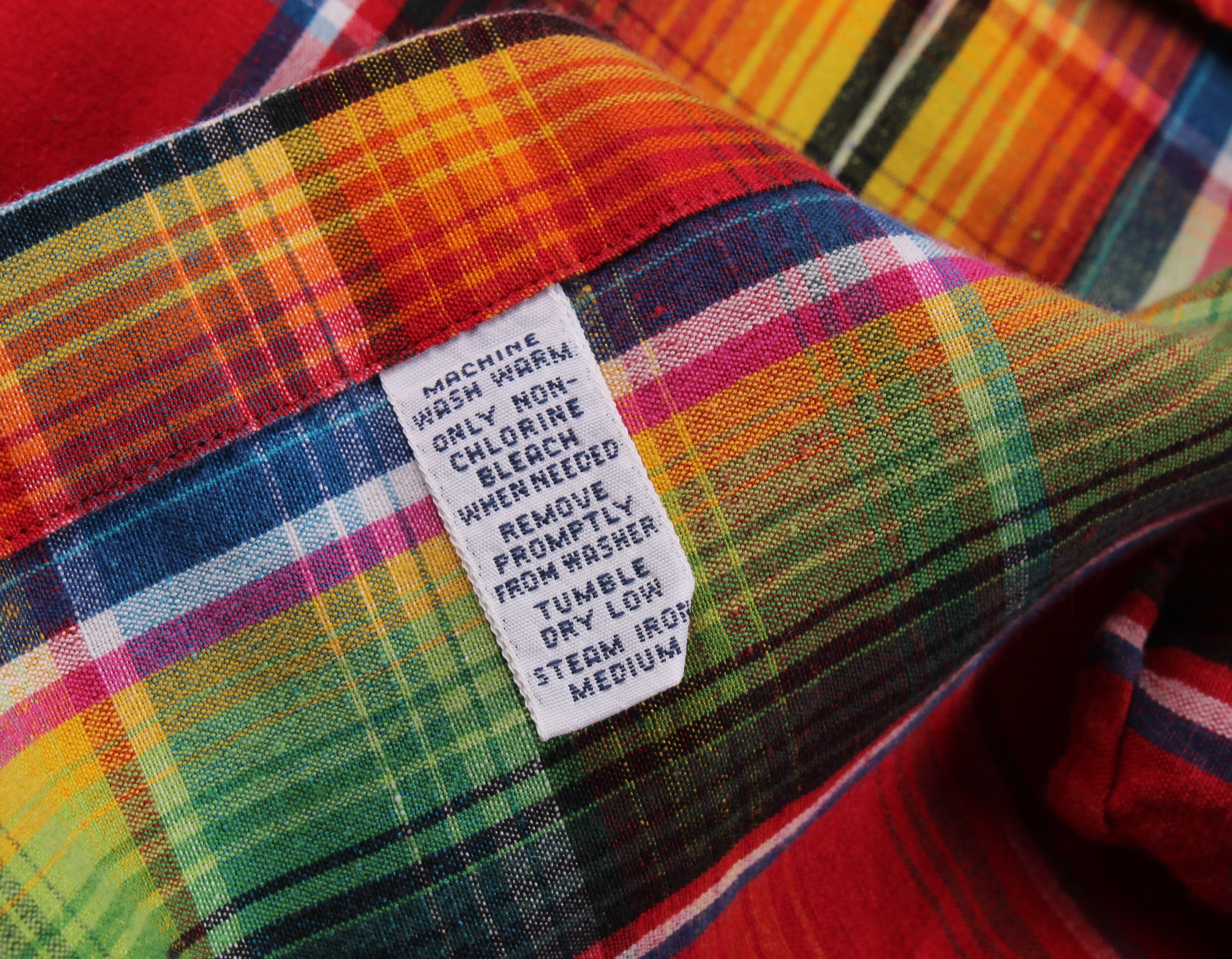 Ralph Lauren Ralph Lauren Linen Blend Rainbow Checkered Shirt Size US XL / EU 56 / 4 - 7 Thumbnail
