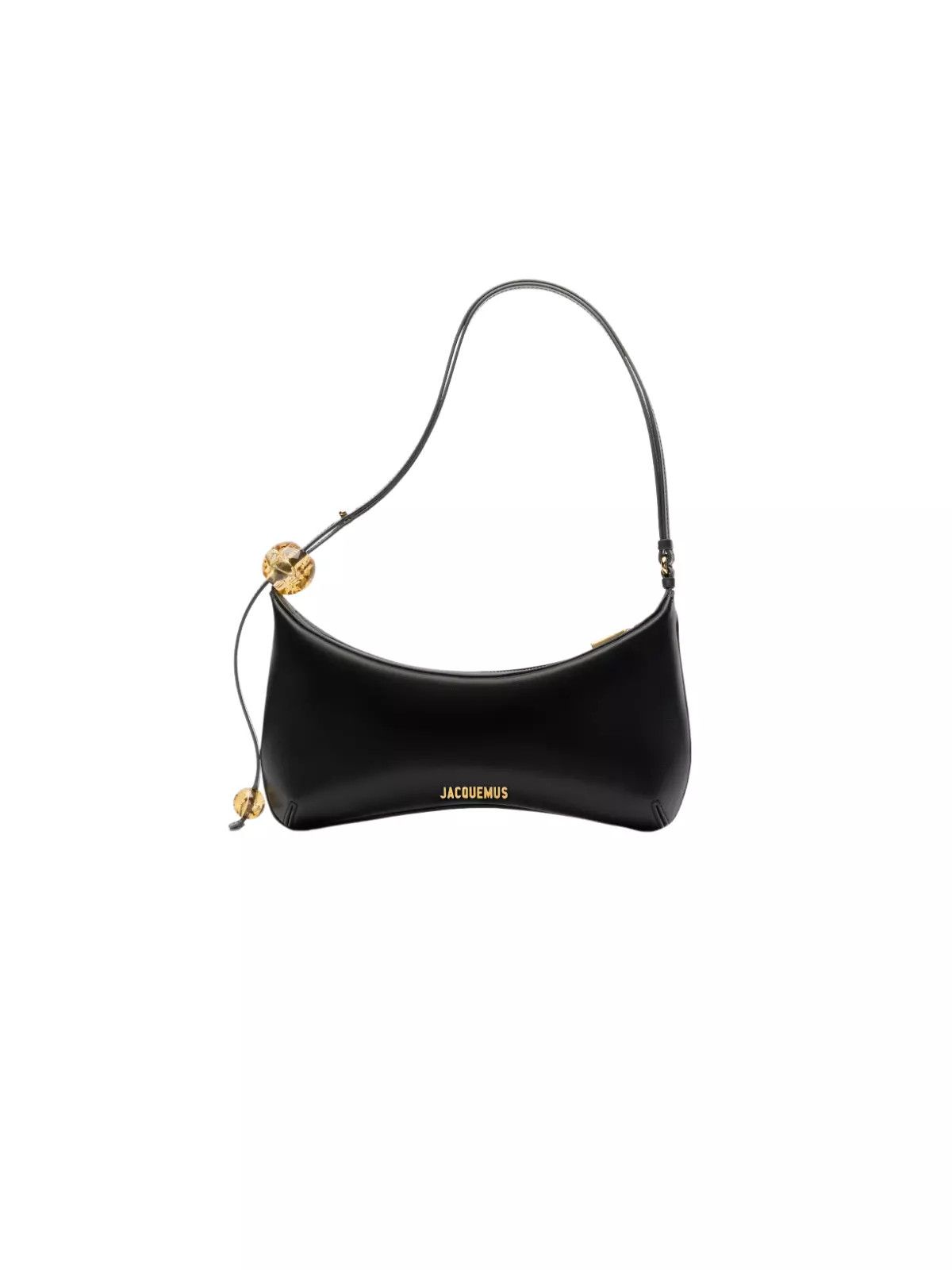 Jacquemus JACQUEMUS Bisou Perle Large Black Leather Shoulder Bag Size ONE SIZE - 1 Thumbnail