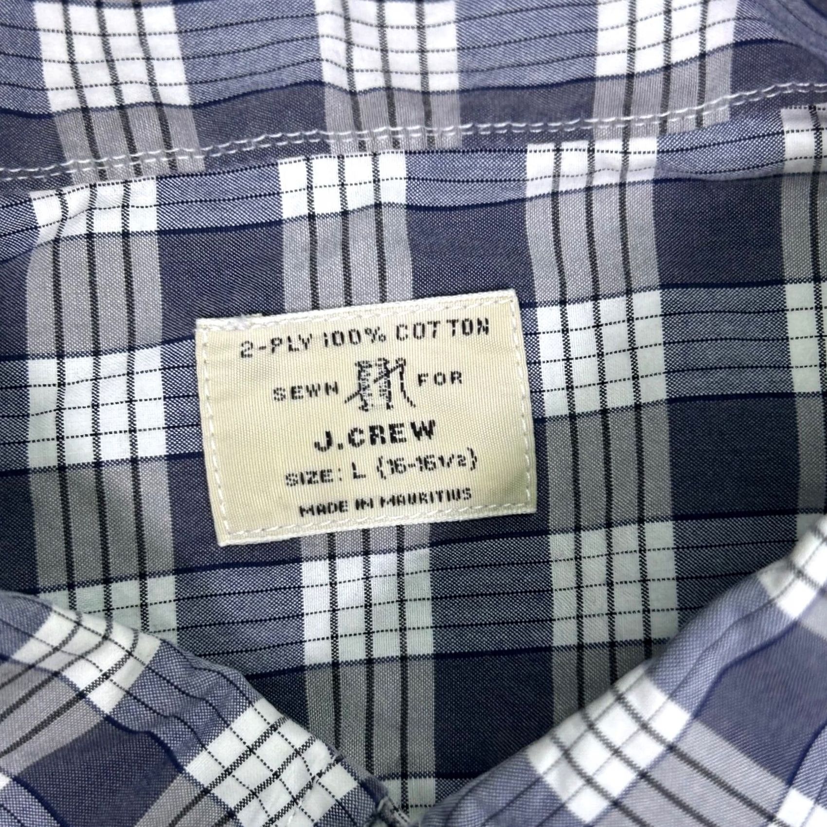 J.Crew J.CREW Plaid Button-Down Shirt Long Sleeve Cotton Blue White Mens Large L Shirt Size US L / EU 52-54 / 3 - 6 Thumbnail