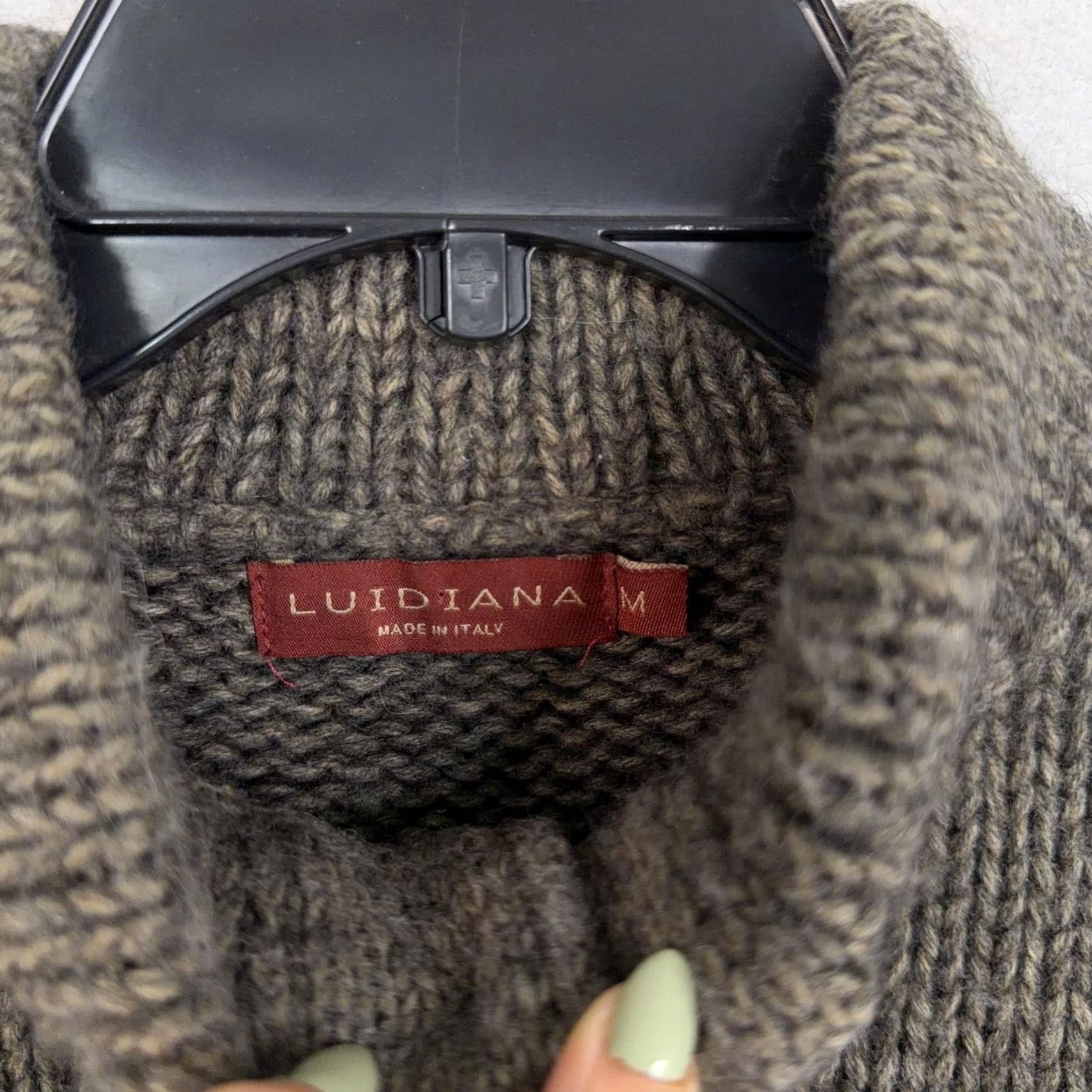 Vintage Luidiana Mens Brown Chunky-Knit Mock Neck Henley Sweater Wool Blend Italy Pullover Size M Regular Fit Heavyweight Mantle Winter Casual Mens Size US M / EU 48-50 / 2 - 4 Thumbnail