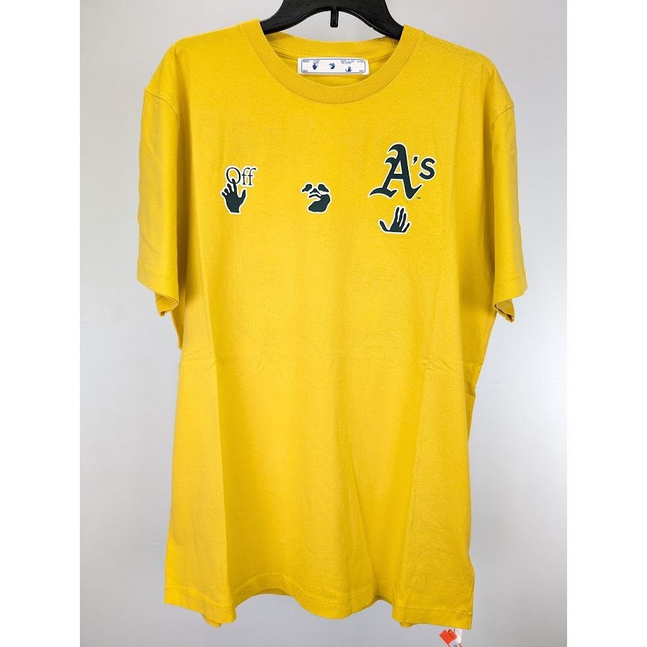 Off-White o1rshd1 MLB- Oakland Athletics Short Sleeve T-Shirt Yellow Size US XL / EU 56 / 4 - 4 Thumbnail
