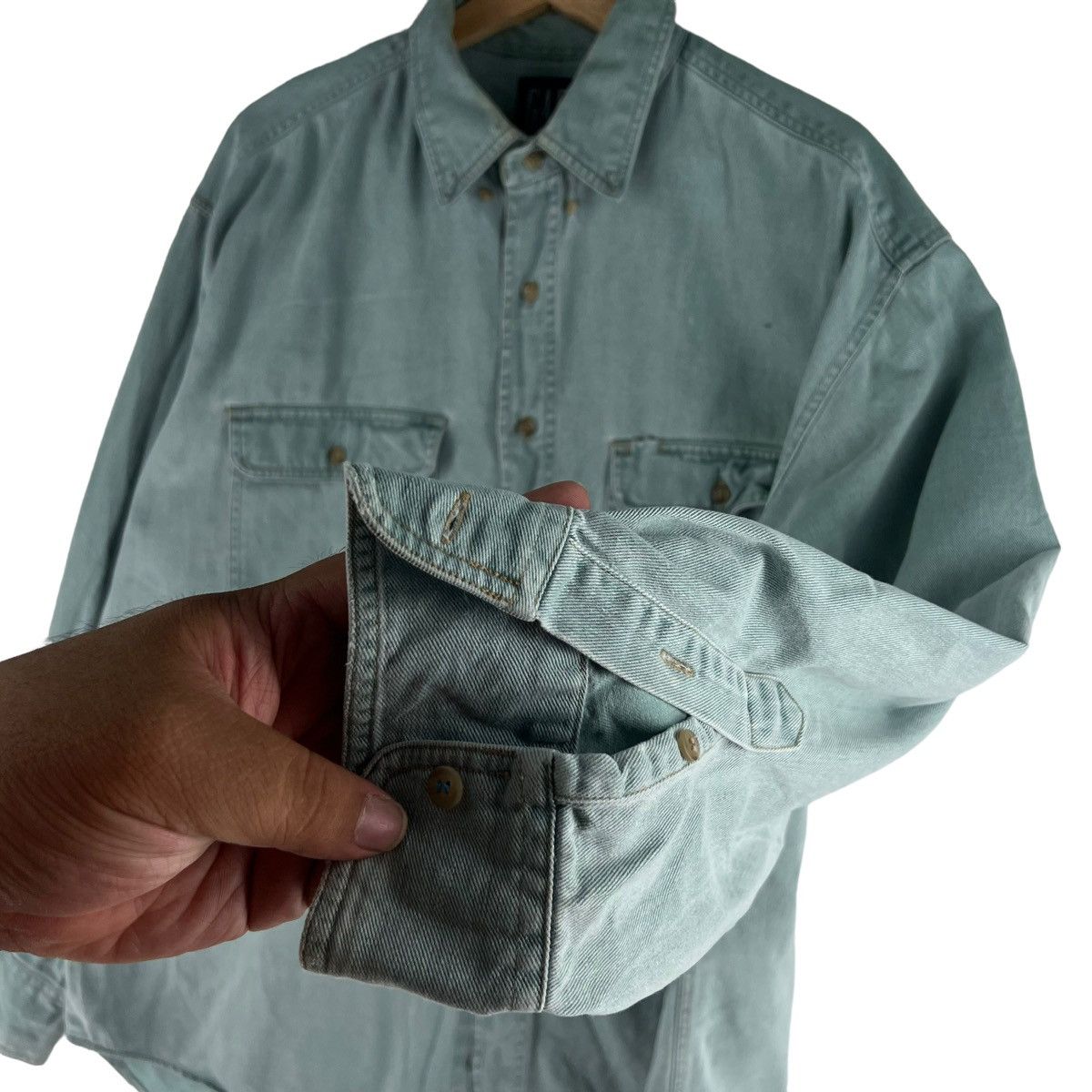 Gap 🔥90’s VTG CHAMBREY SHIRTS JACKET GAP WORKER Size US L / EU 52-54 / 3 - 6 Thumbnail