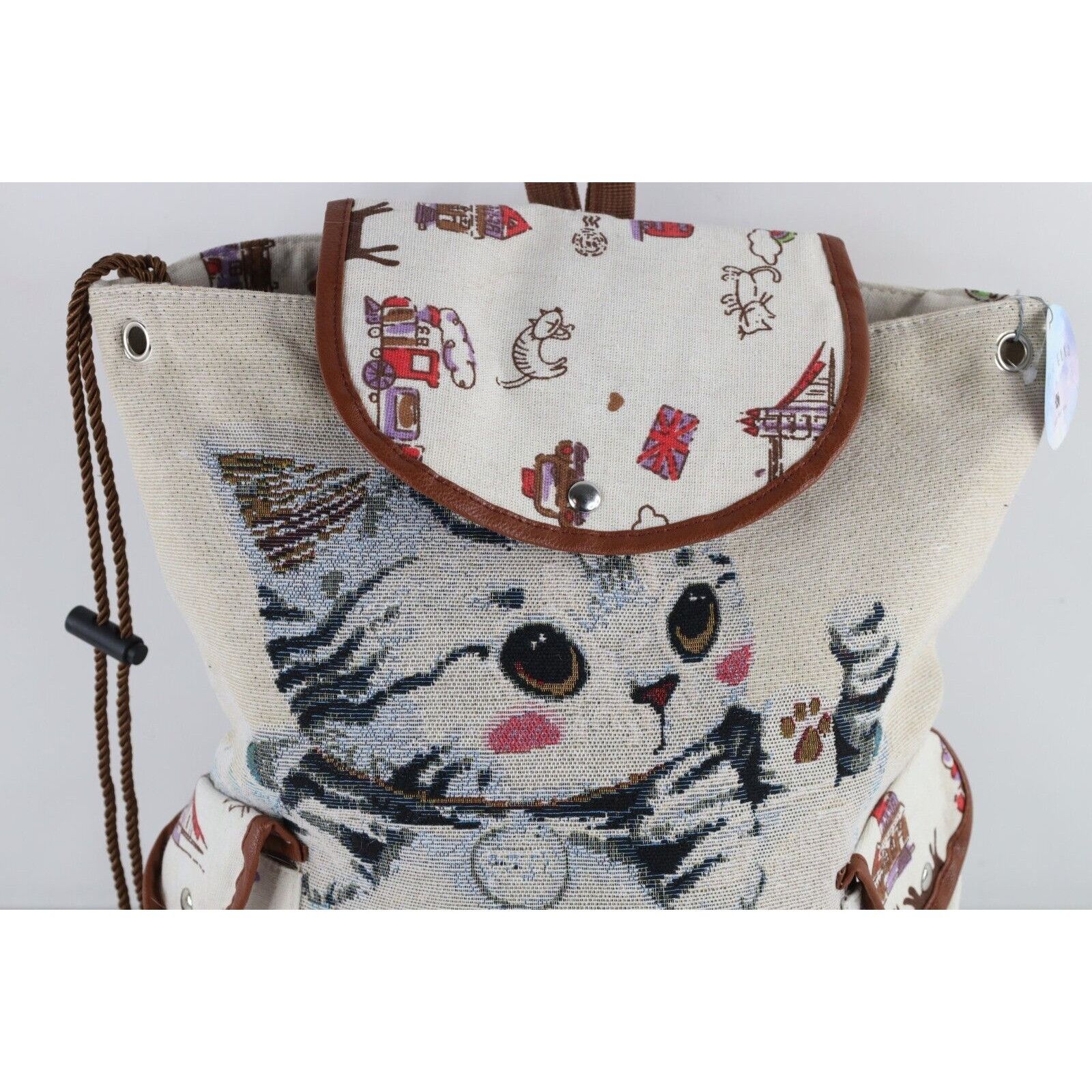 Vintage New Vintage Y2K All Over Print Cat Kitten Backpack Bag Size ONE SIZE - 2 Thumbnail