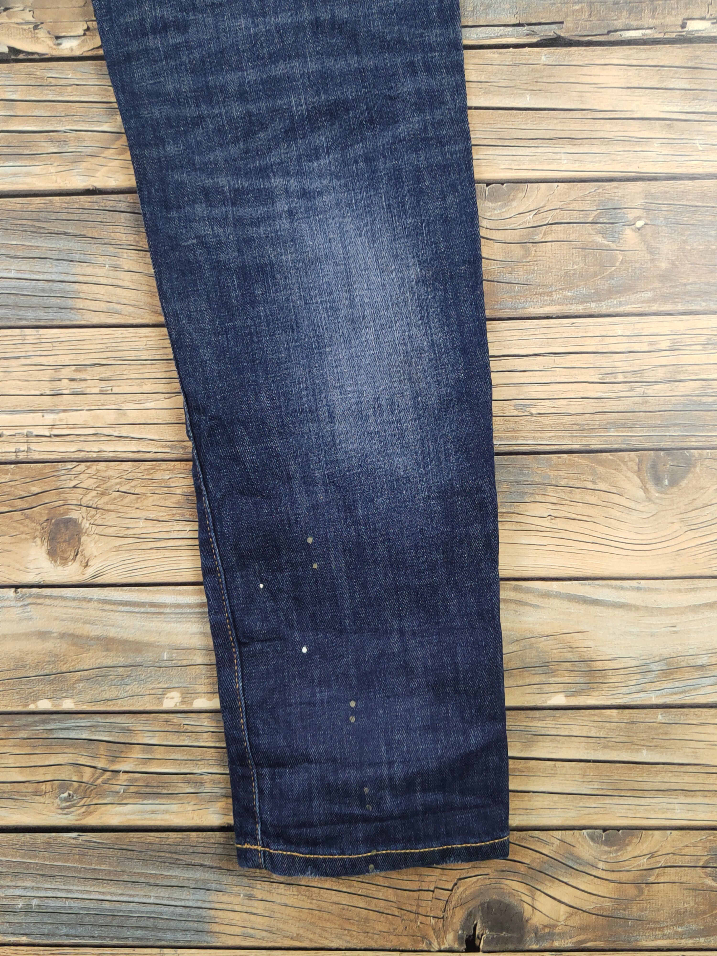Japanese Brand Uniqlo Dark Blue Distressed Ripped denim Jeans #W1834 Size US 30 / EU 46 - 11 Thumbnail