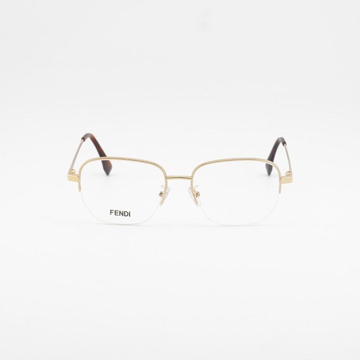 Fendi Fendi FE50106F 030 Eyeglasses Gold 54mm Square Frame Size ONE SIZE - 5 Thumbnail