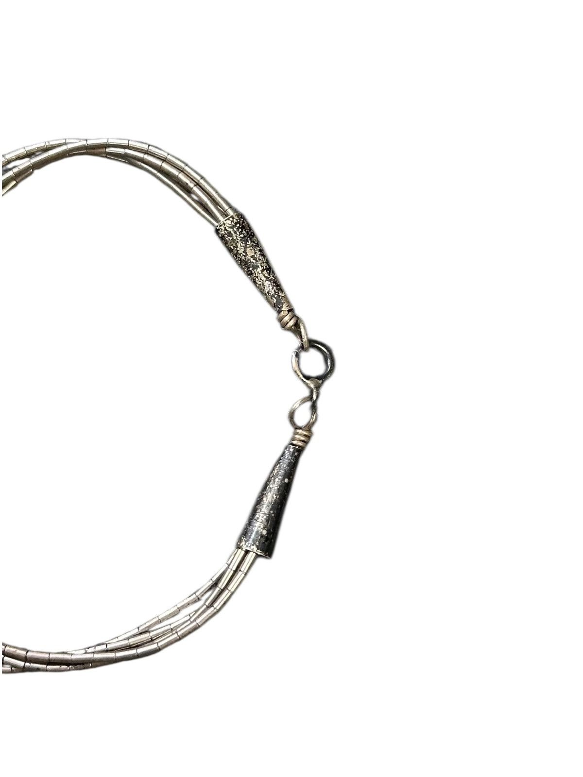 Vintage 1980s SOUTHWESTERN LIQUID SILVER HEISHI TURQUOISE BRACLET Size ONE SIZE - 6 Thumbnail