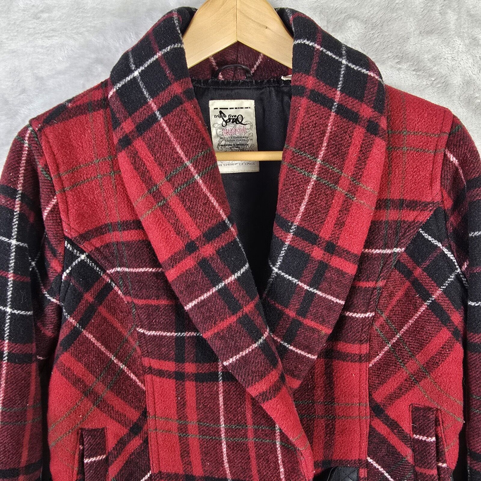Triple 5 Soul Vtg Triple Five Soul Coat Women Medium Plaid Wool Jacket Size M / US 6-8 / IT 42-44 - 3 Thumbnail