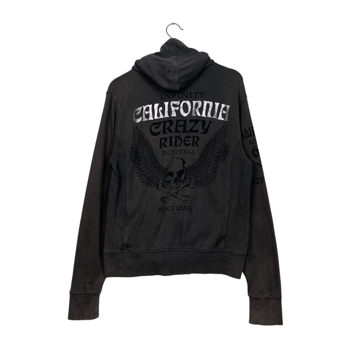 Japanese Brand INFINITY Black Label Crazy Rider Route 66 Hoodies #1715-C76 Size US L / EU 52-54 / 3 - 1 Thumbnail
