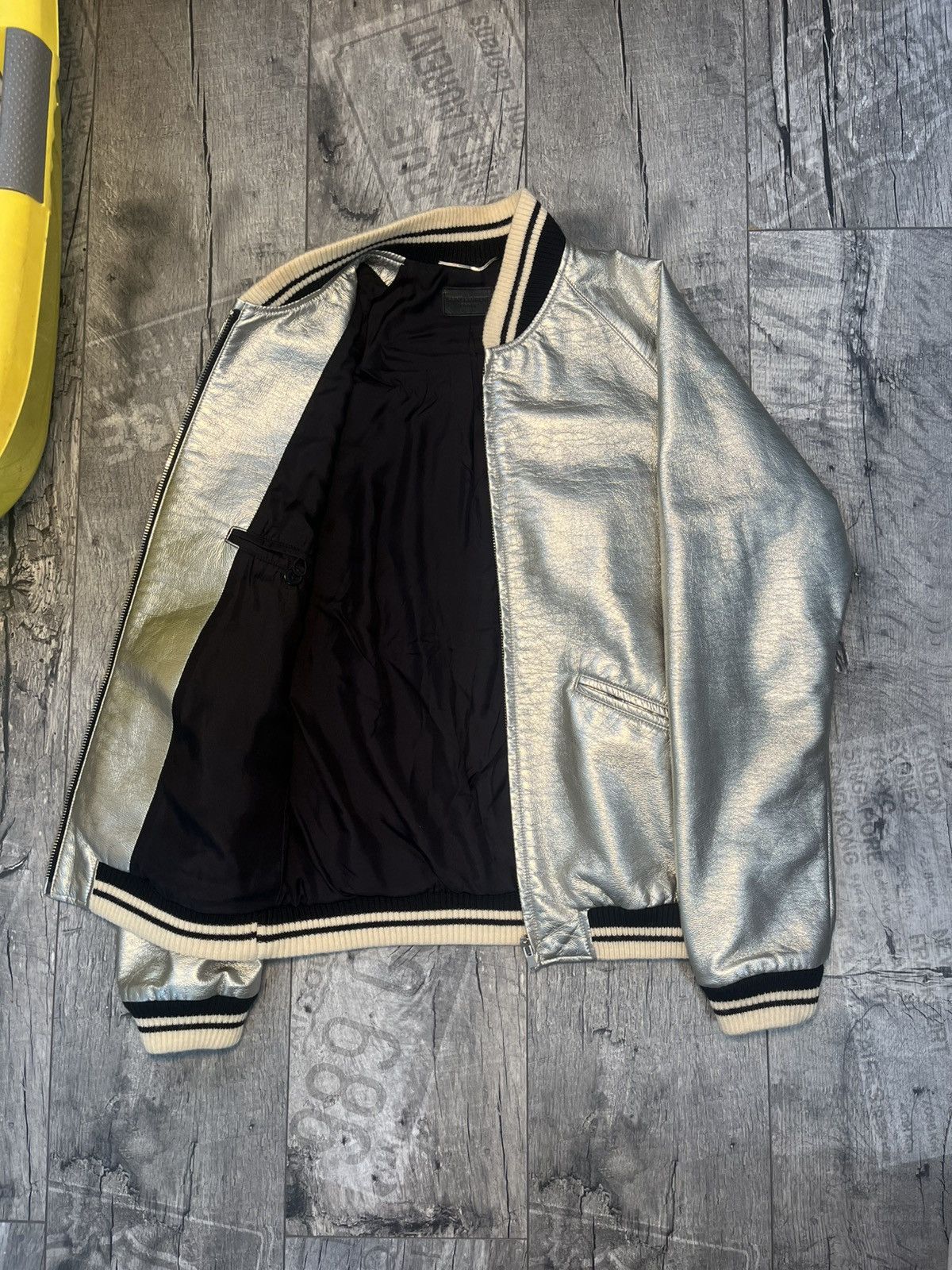 Saint Laurent Paris SS14 by Hedi Slimane silver teddy jacket Size US S / EU 44-46 / 1 - 3 Thumbnail